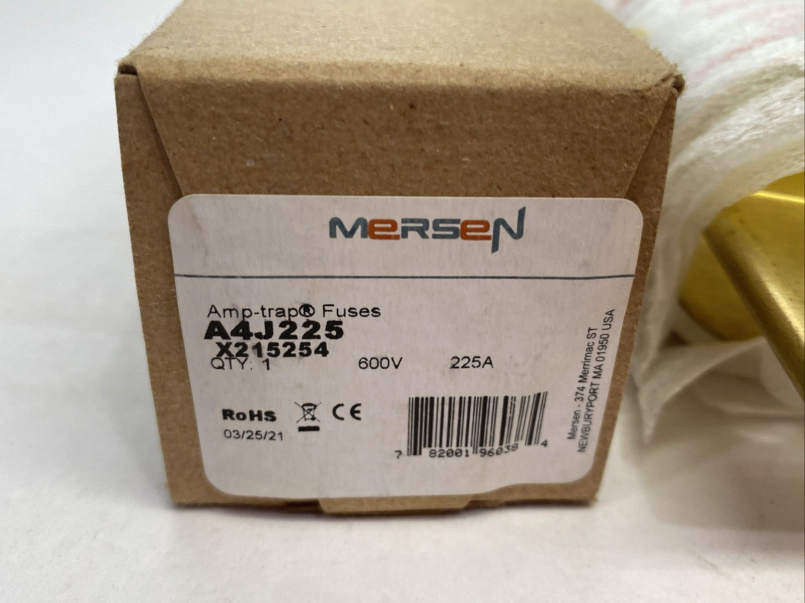 A4J225 | Mersen Amp-Trap Fuse, Fast-Acting, Current Limiting 225A 600V X215254 - New – Open box - Maverick Industrial Sales