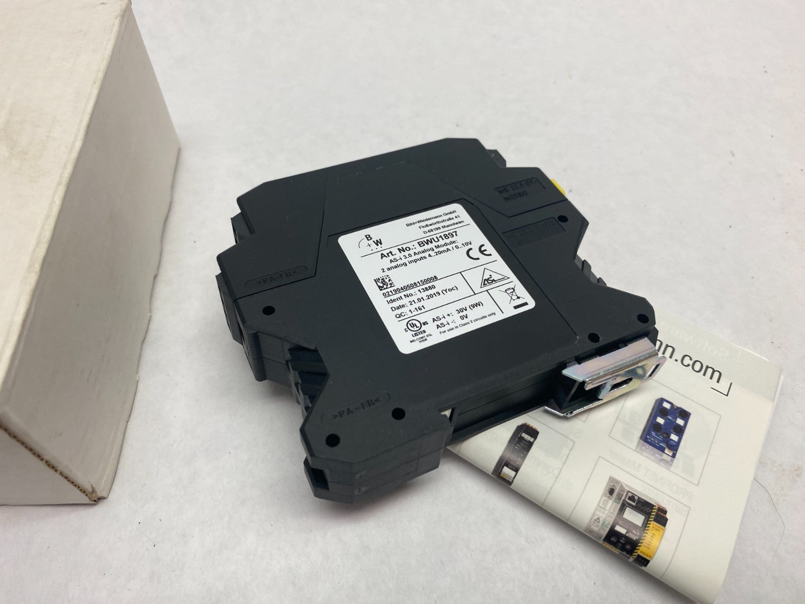 Bihl+Wiedemann BWU1897 AS-i Analog Module, 2 Analog Inputs 13880 - Maverick Industrial Sales