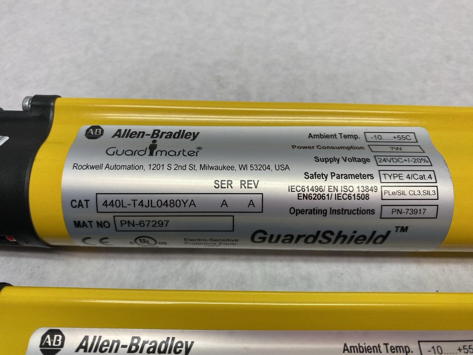 Allen Bradley 440L-P4JL0480YA GuardShield Safety Light Curtain Set, 48-Beams - Maverick Industrial Sales