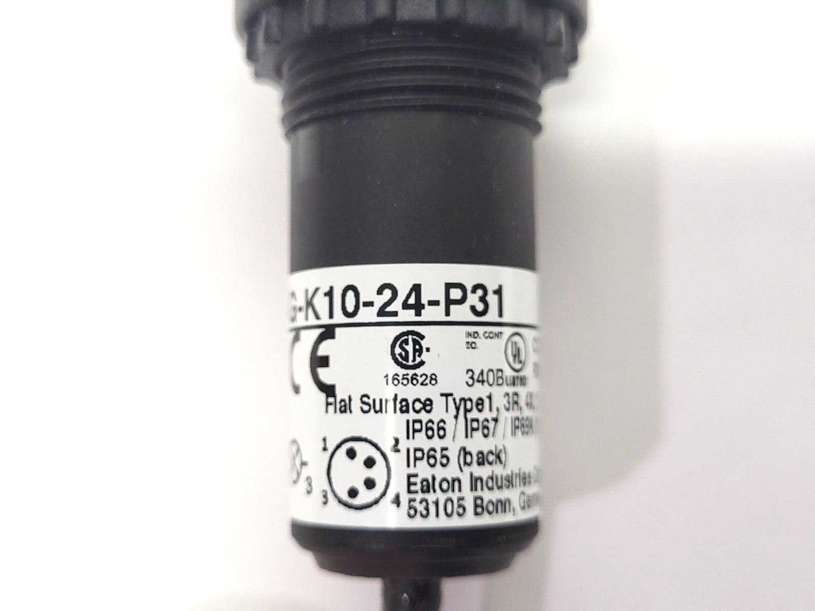 Eaton C22-DL-G-K10-24-P31 Compact Illuminated Pushbutton M9 Connector 24VDC - Maverick Industrial Sales