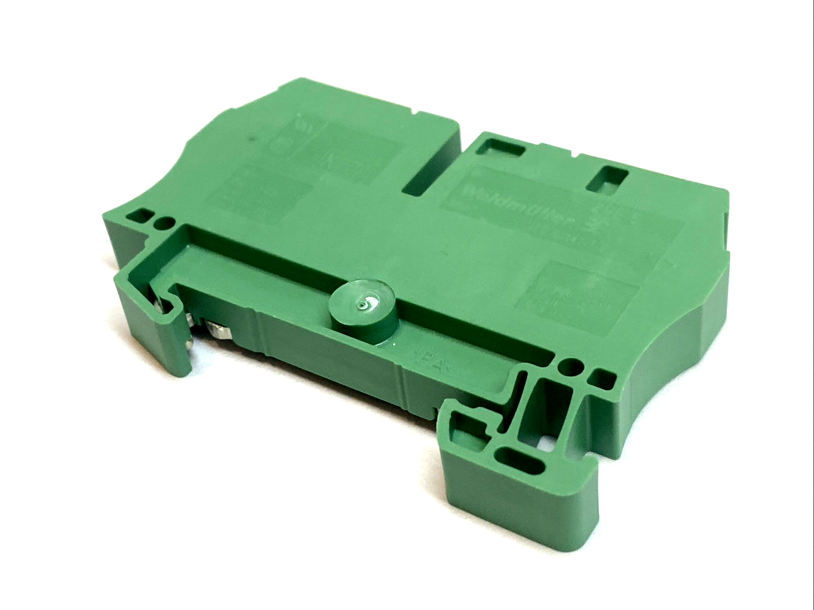 ZPE 6 | Weidmuller PE Earth Terminal Block 6mm² DIN Rail Green/Yellow 1608670000 - Used - Maverick Industrial Sales