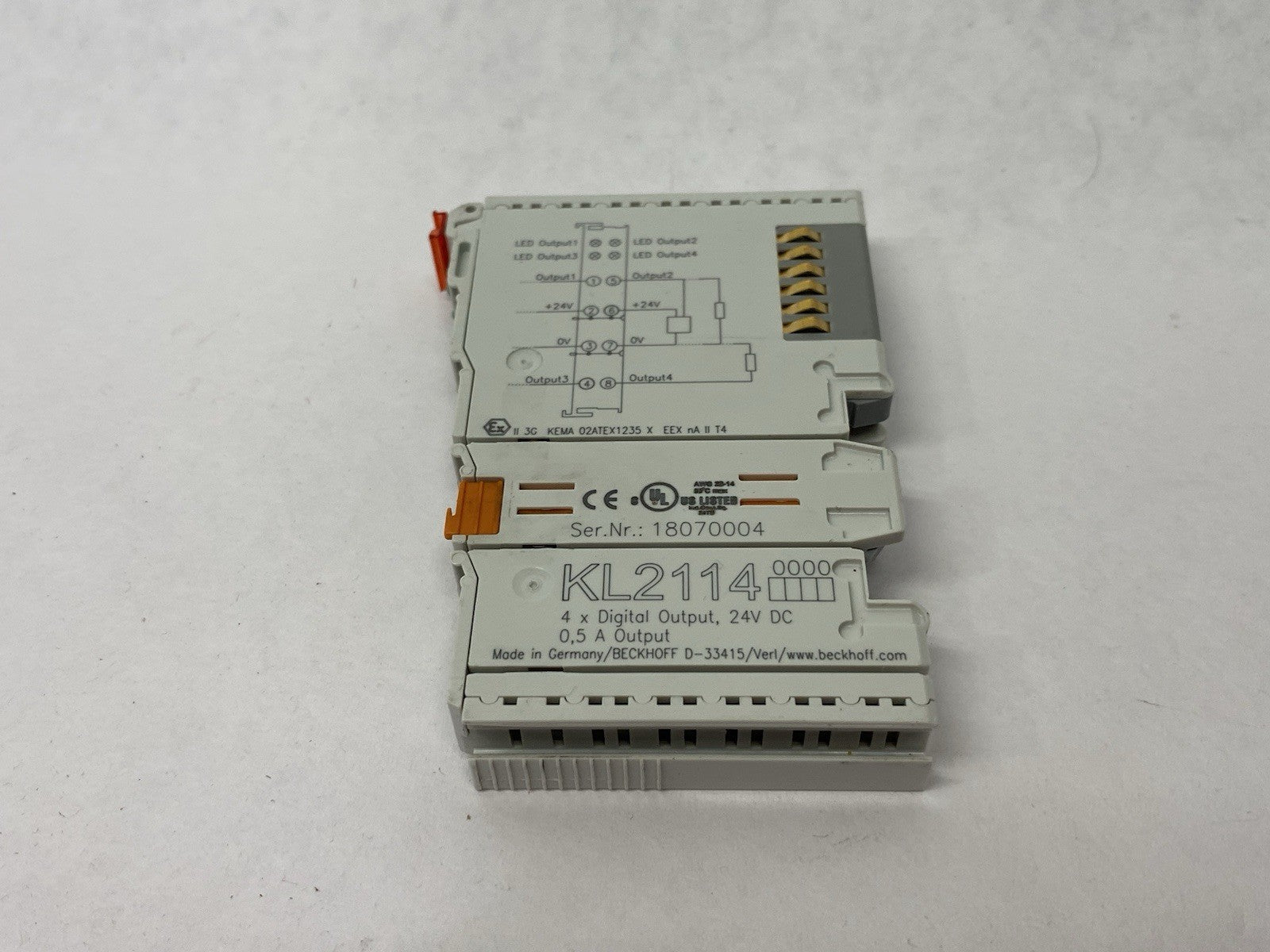 Beckhoff KL2114 Bus Terminal, 4-channel digital output, 24 V DC, 0.5 A - Maverick Industrial Sales