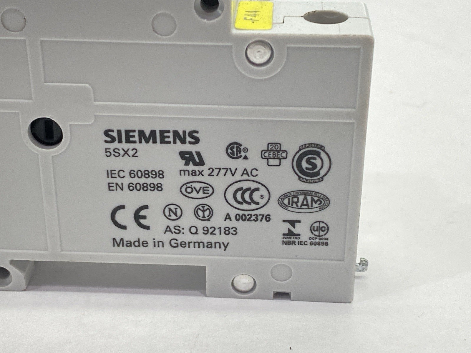 Siemens 5SX21C6 Miniature Circuit Breaker 1P 6A 277VAC w/5SX9100HS Aux Contact - Maverick Industrial Sales
