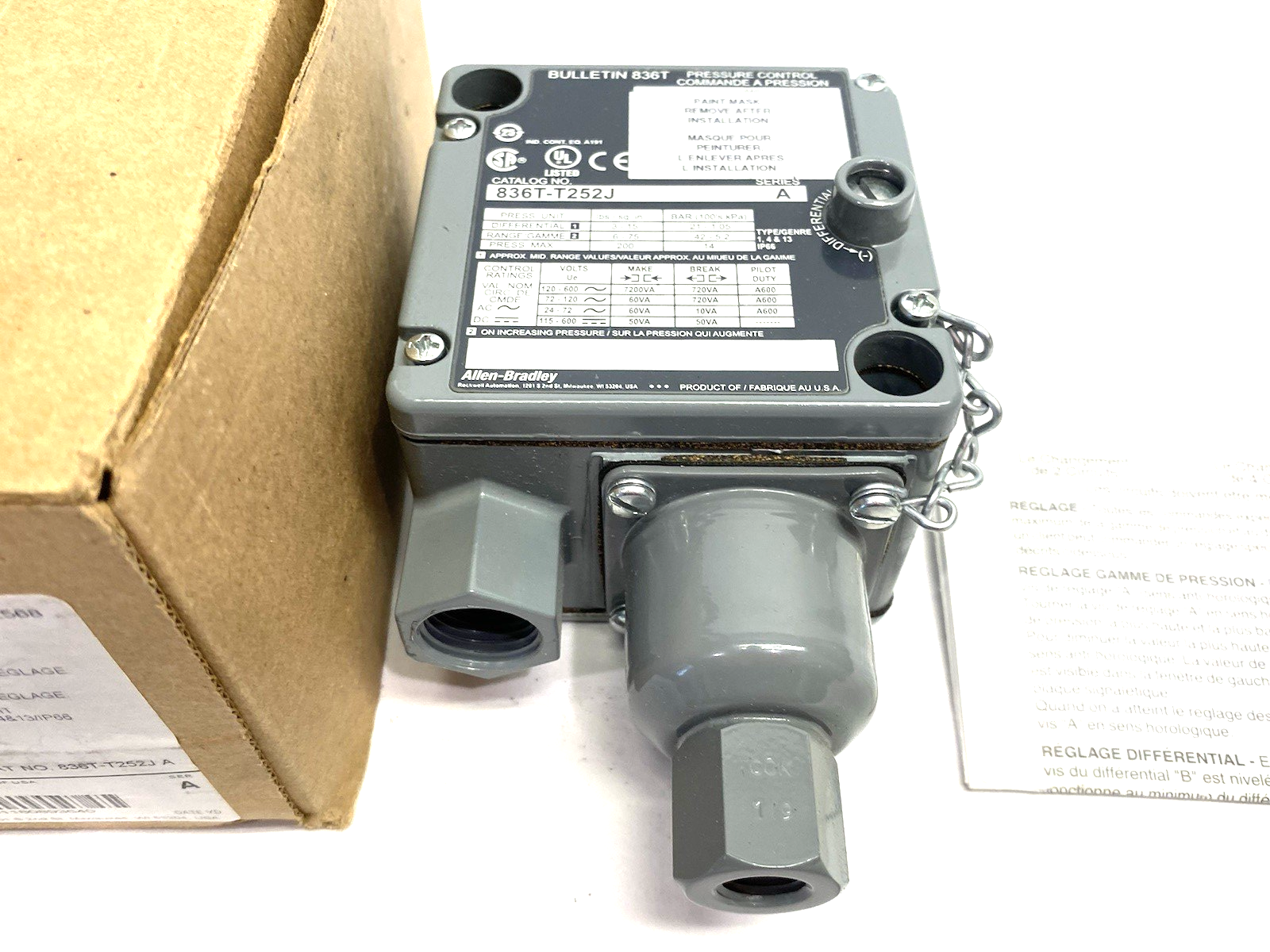 836T-T252J | Allen Bradley Ser. A Electro-Mechanical Pressure Control Switch - New – Open box - Maverick Industrial Sales