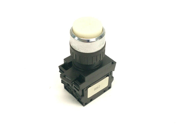ABB MP3-21W White Illuminated Momentary Pushbutton w/ 2 N.O. Contacts
