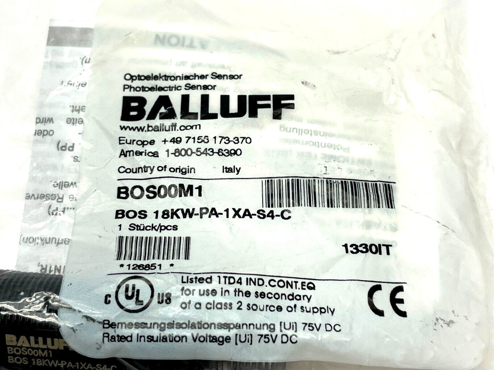 Balluff BOS00M1 Diffuse Sensor BOS 18KW-PA-1XA-S4-C - Maverick Industrial Sales
