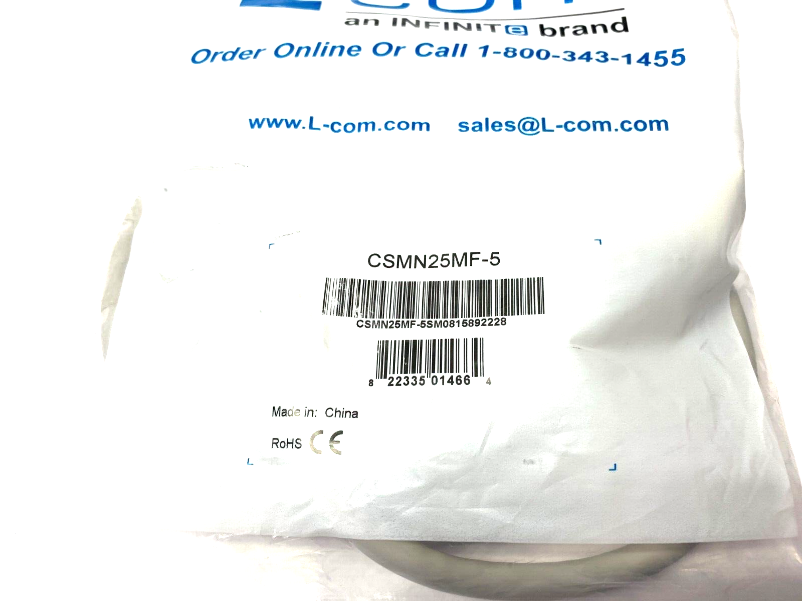 L-Com CSMN25MF-5 Deluxe D-Sub DB25 Male to Female Cordset 25-Pos - Maverick Industrial Sales