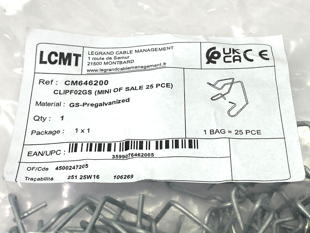 CM646200 | Legrand Clip for Wire Cable Tray PACK OF 25 - New - Maverick Industrial Sales