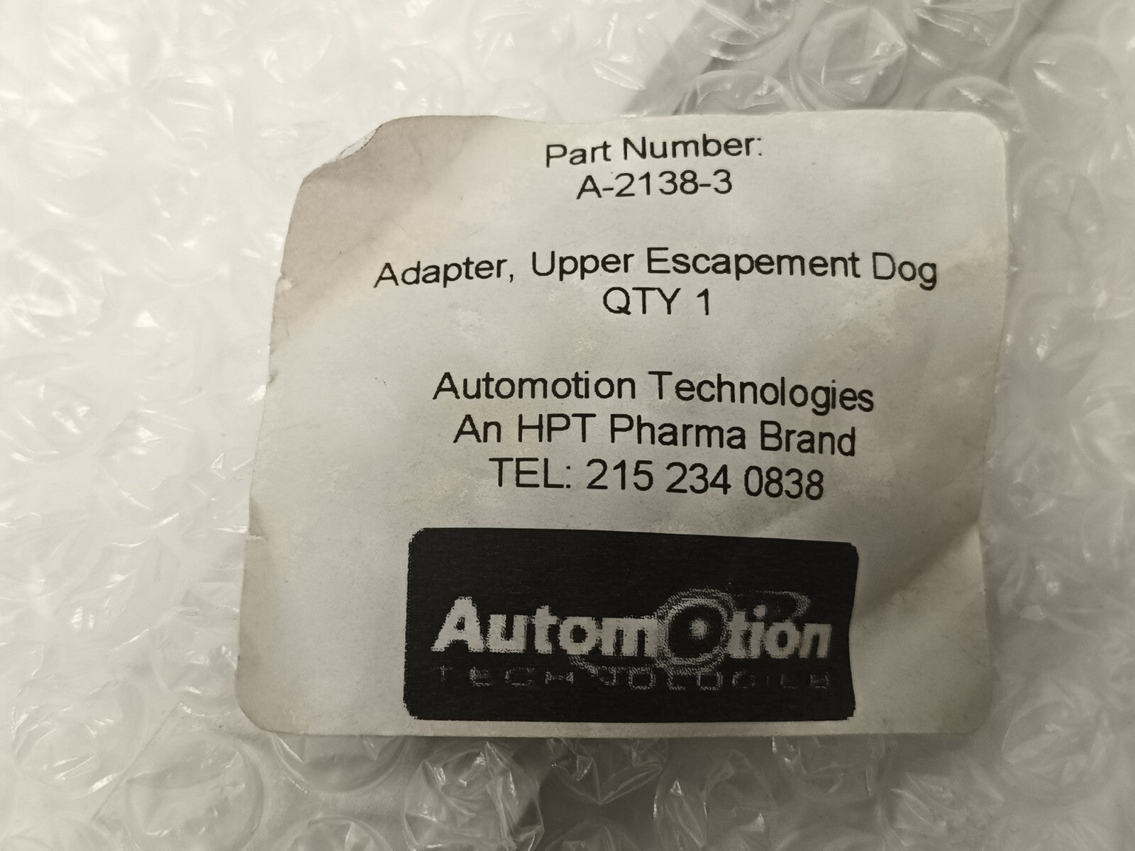 Automation Technologies A-2138-3 Adapter, Upper Escapement - New - Maverick Industrial Sales