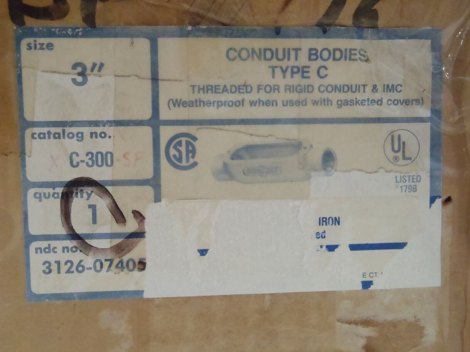 OZ Gedney C-300 Weatherproof Type C 3" Inch Conduit Outlet Body - Maverick Industrial Sales