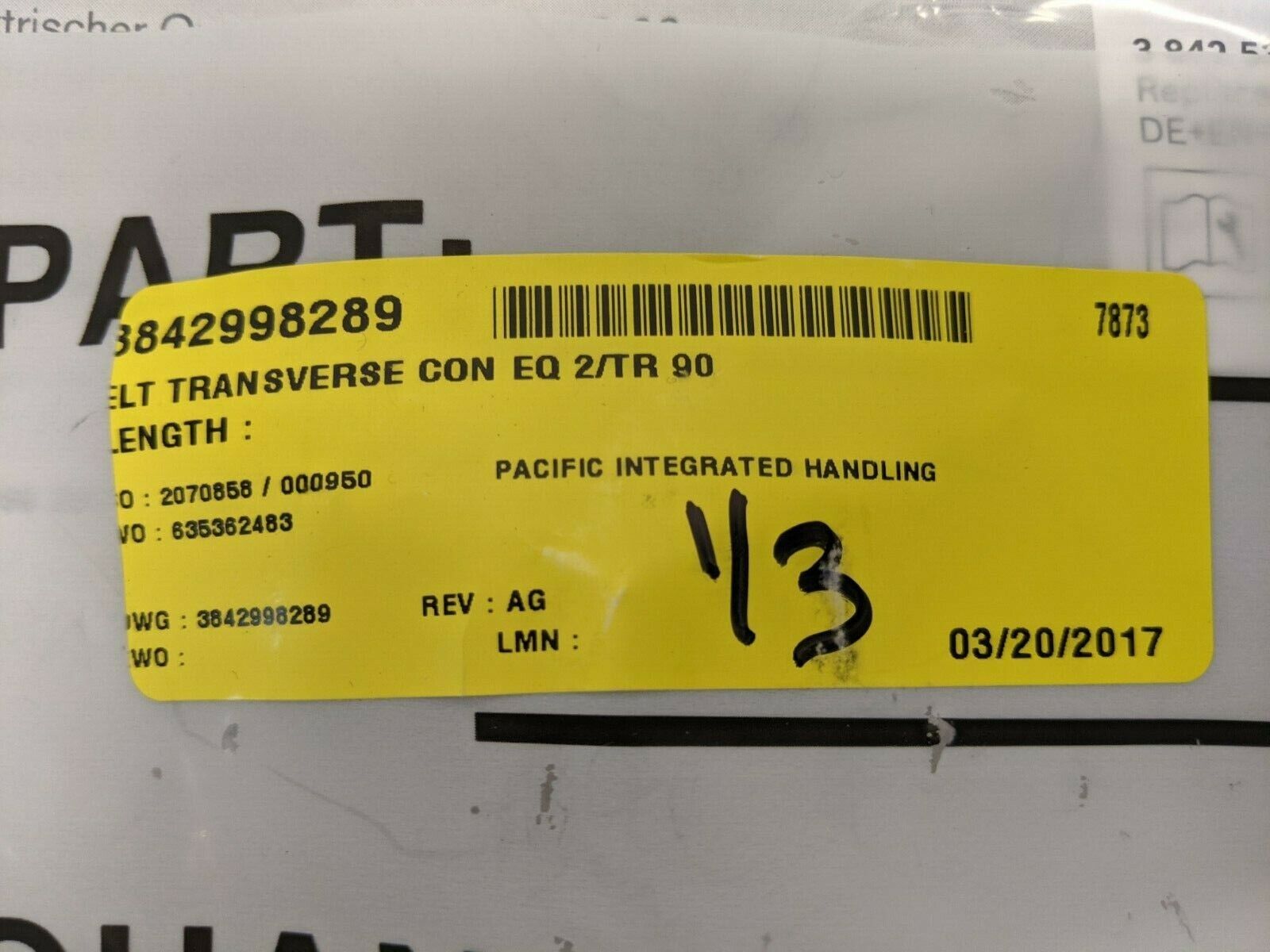 Bosch Rexroth 3842998289 Electrical Transverse Conveyor EQ 2/TR 90 - Maverick Industrial Sales