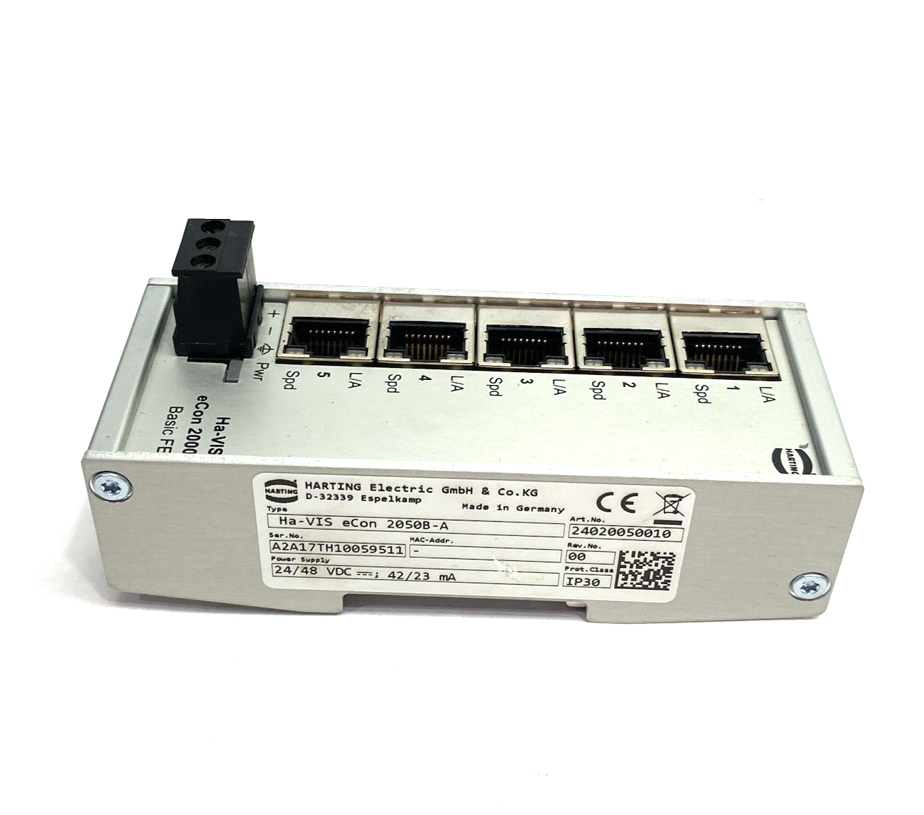 24020050010 | Harting Industrial Ethernet Switch Ha-VIS eCon 2050B-A - Used - Maverick Industrial Sales