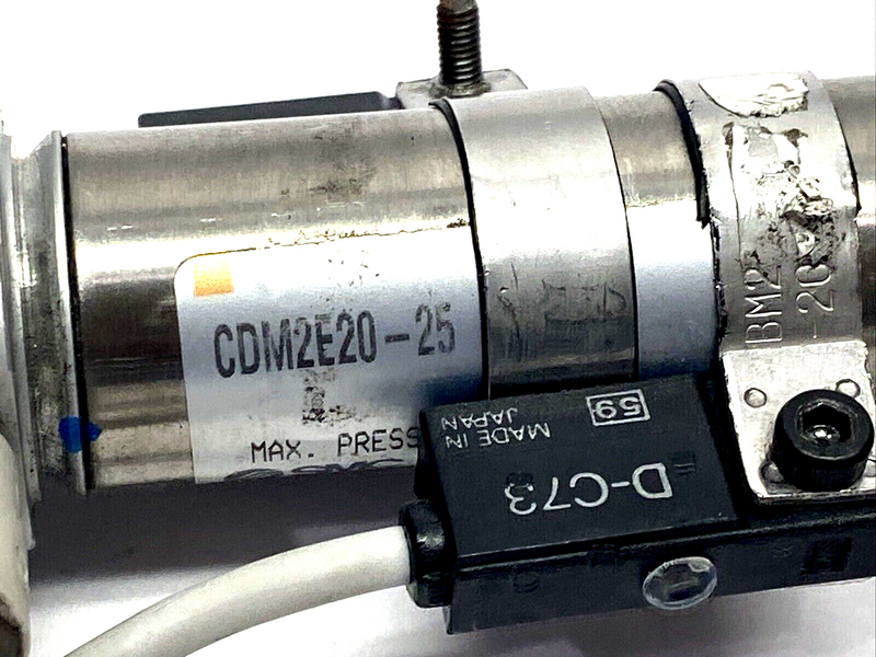 SMC CDM2E20-25 Round Body Cylinder 20mm Bore 25mm Stroke w/ D-C73 Auto Switches - Maverick Industrial Sales