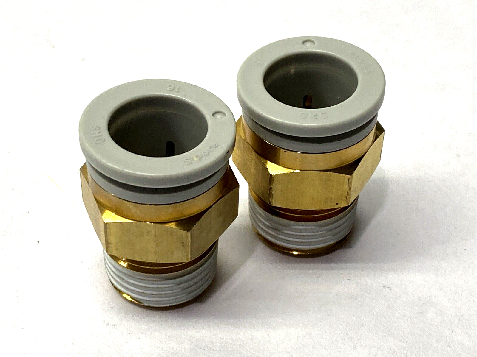 SMC KQ2H16-04AS Push To Connect Fittings 16mm OD LOT OF 2 - Maverick Industrial Sales