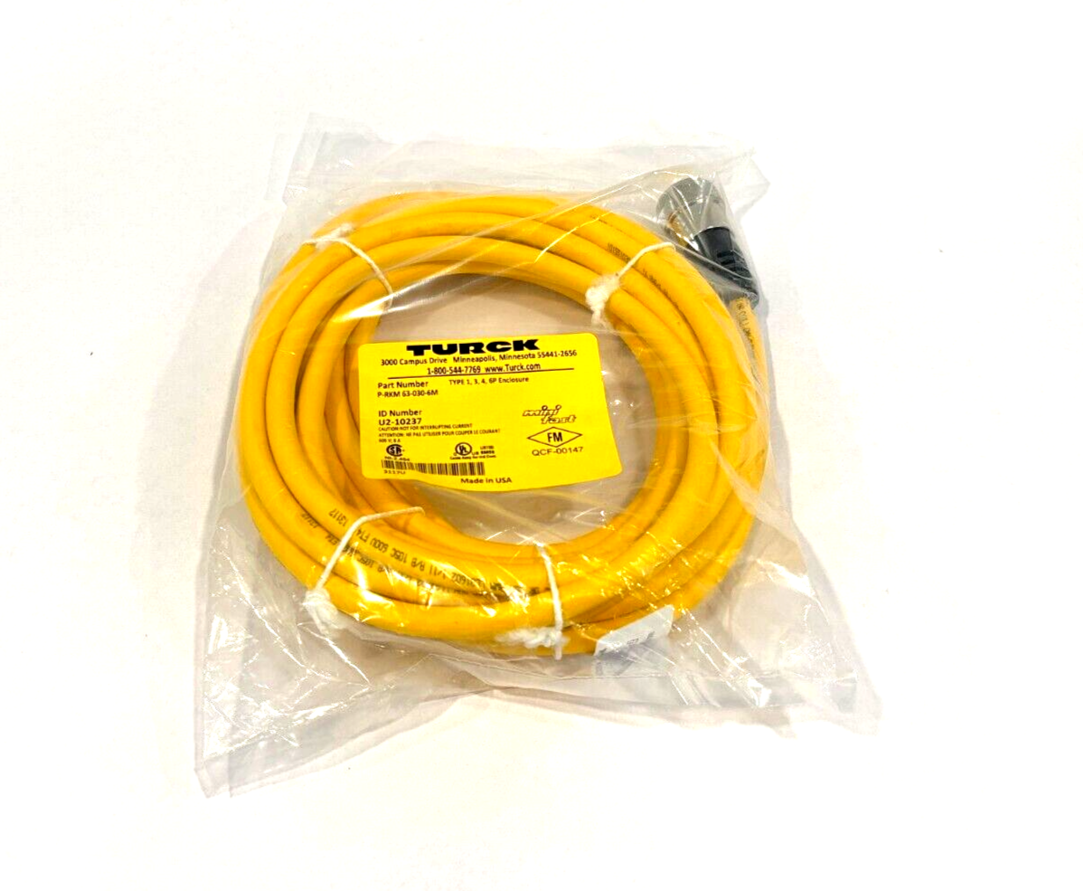 P-RKM63-030-6M | Turck P-RKM 63-030-6M Cordset Minifast 6-Pin 7/8" Female Straight U2-10237 3117U - New - Maverick Industrial Sales