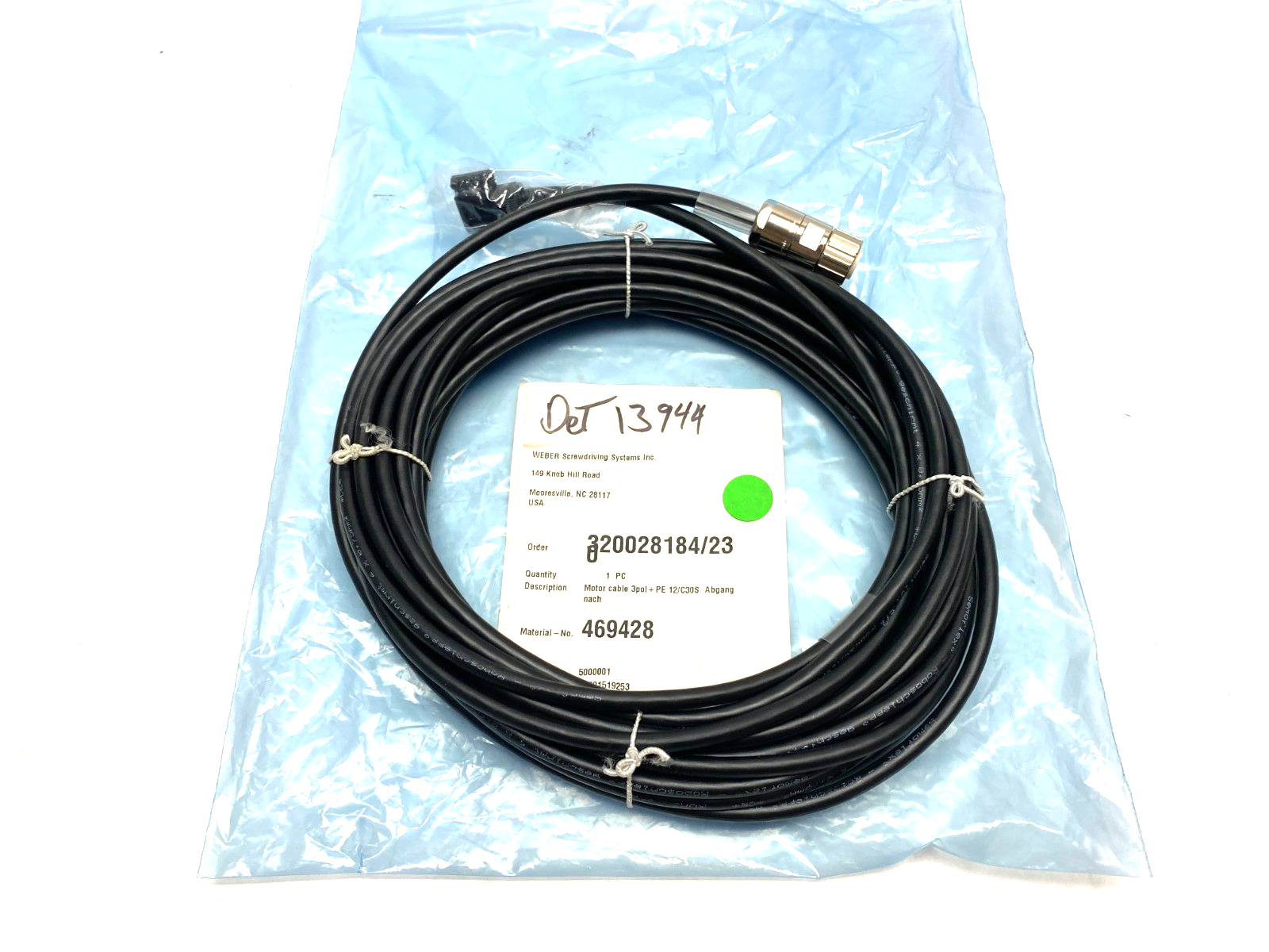 Weber 469428 Motor Connection Cable 3-pol+12PE 12/C30S - Maverick Industrial Sales