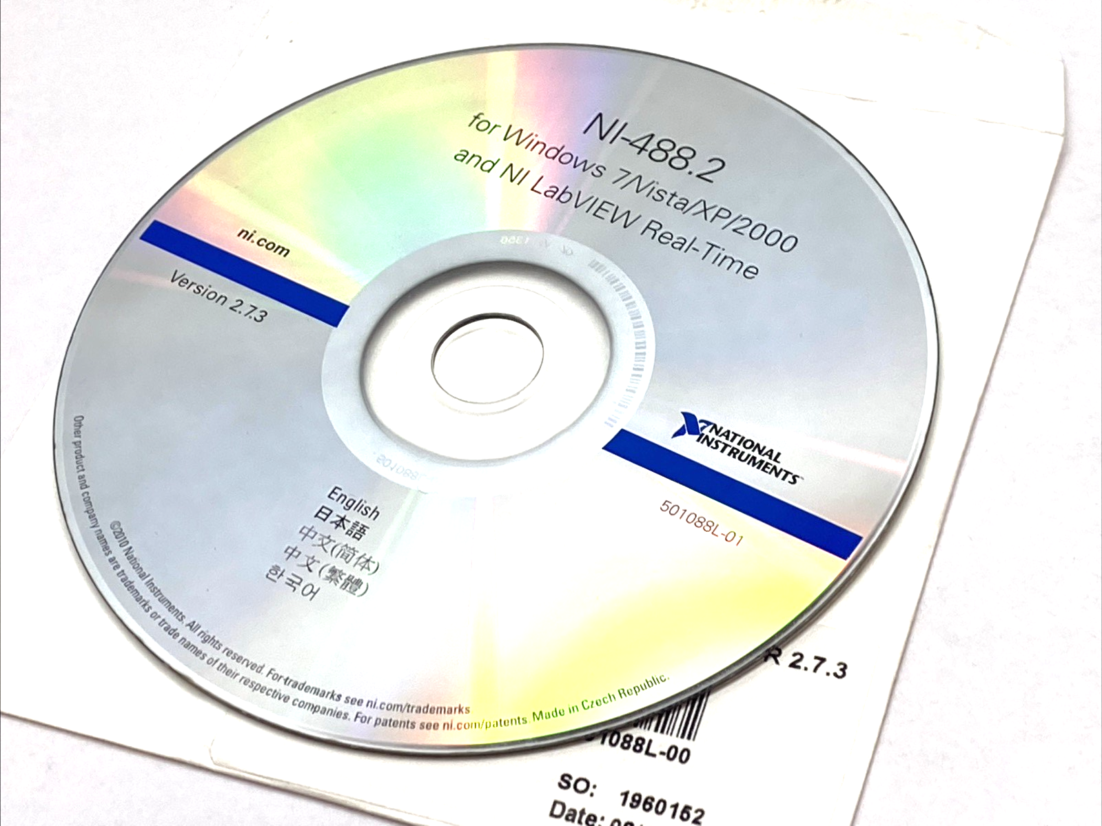 National Instruments 501088L-00 VER. 2.7.3 CD Kit NI-488.2 - Maverick Industrial Sales
