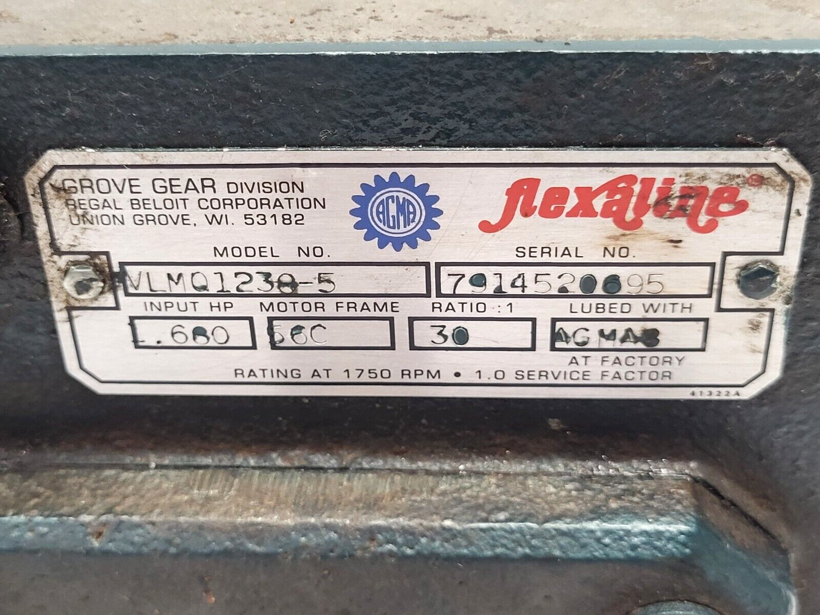 Grove Gear VLMQ1238-5 Flexaline Right Angle Gear Reducer - Maverick Industrial Sales