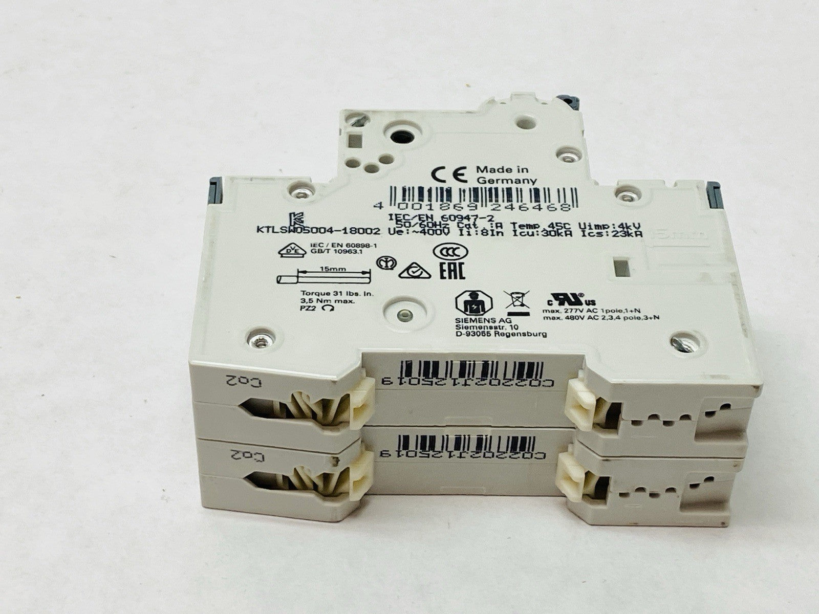 Siemens 5SY6202-7 Miniature Circuit Breaker 2-Pole 2A 400V - Maverick Industrial Sales