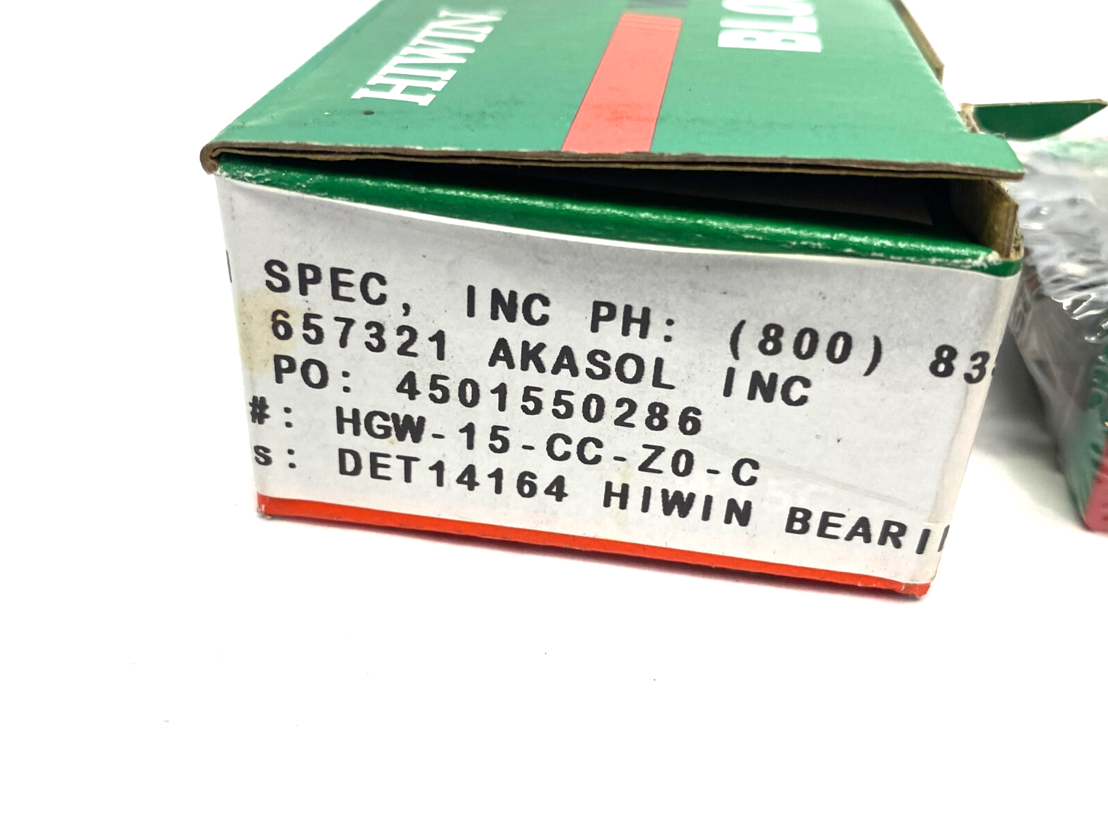 Hiwin HGW15CC ZOC Linear Guideway Block Bearing - Maverick Industrial Sales