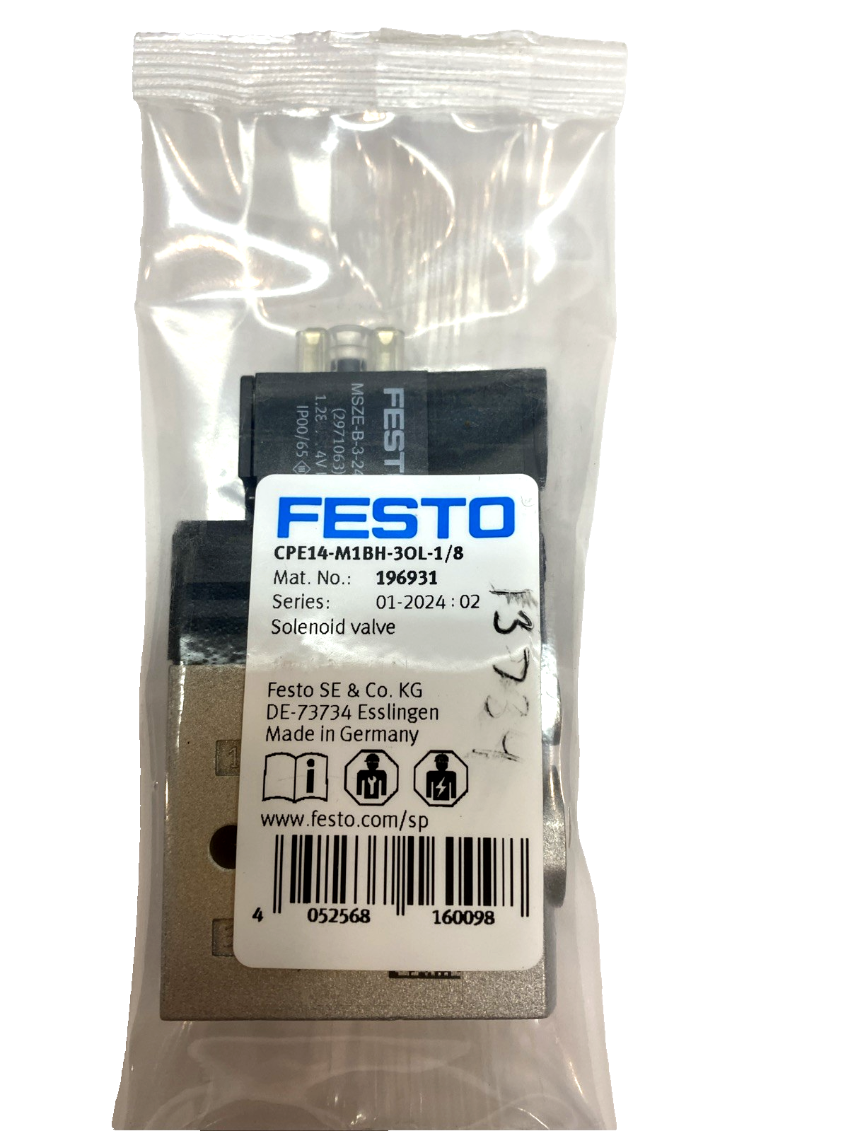 Festo CPE14-M1BH-3OL-1/8 Air Solenoid Valve 196931 - Maverick Industrial Sales