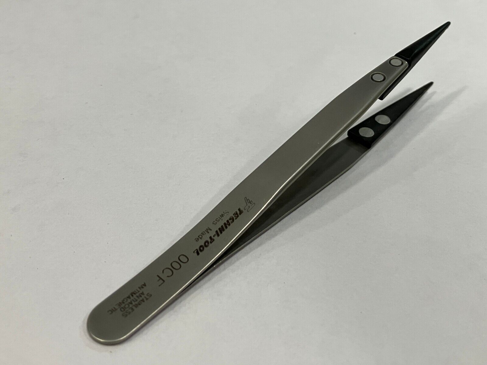 Techni-Tool 00CF Stainless Steel Tweezers Antiacid Antimagnetic - Maverick Industrial Sales