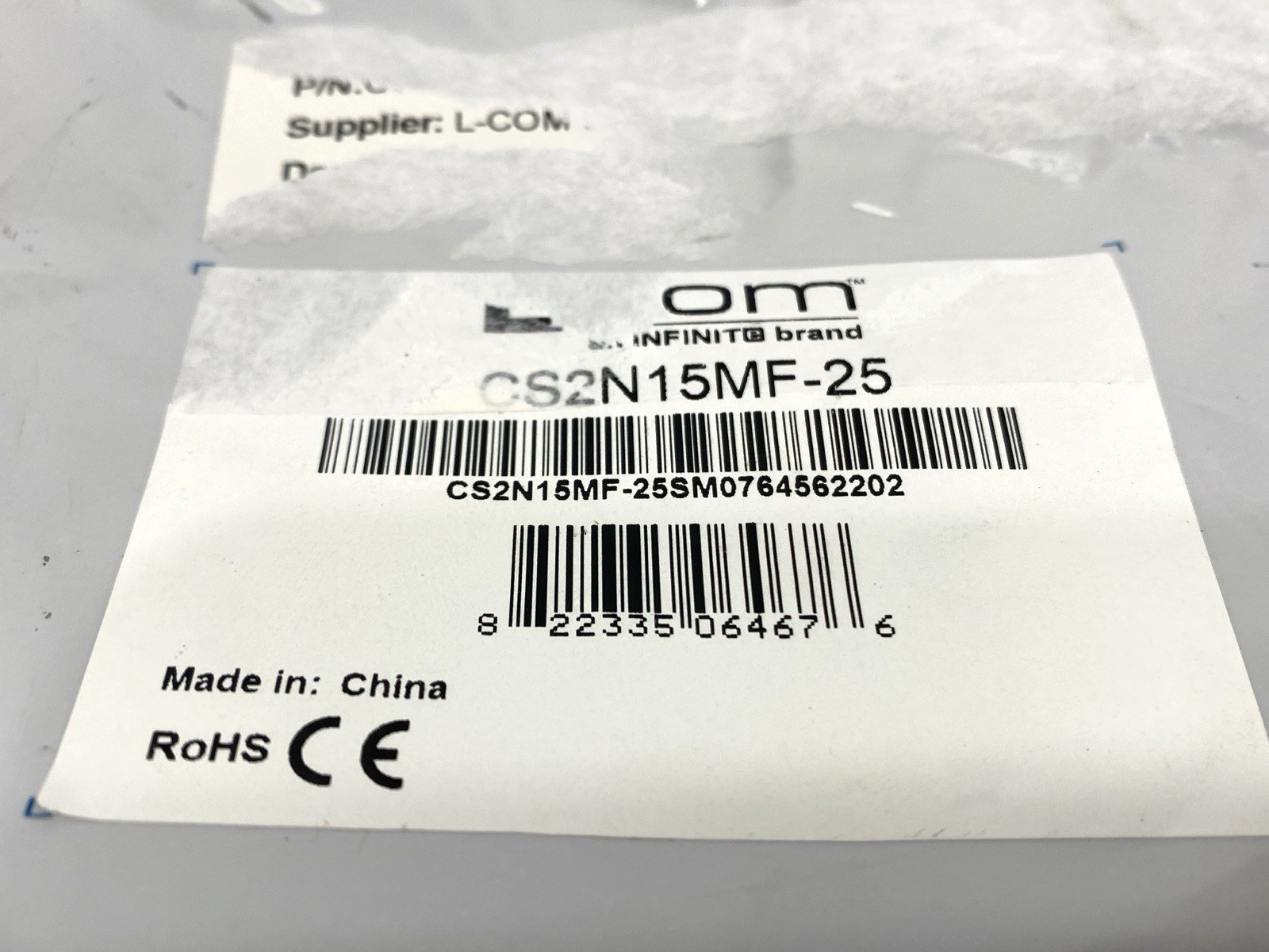 L-Com CS2N15MF-25 Double-Ended D-Sub Male to Female Cordset 25' - Maverick Industrial Sales