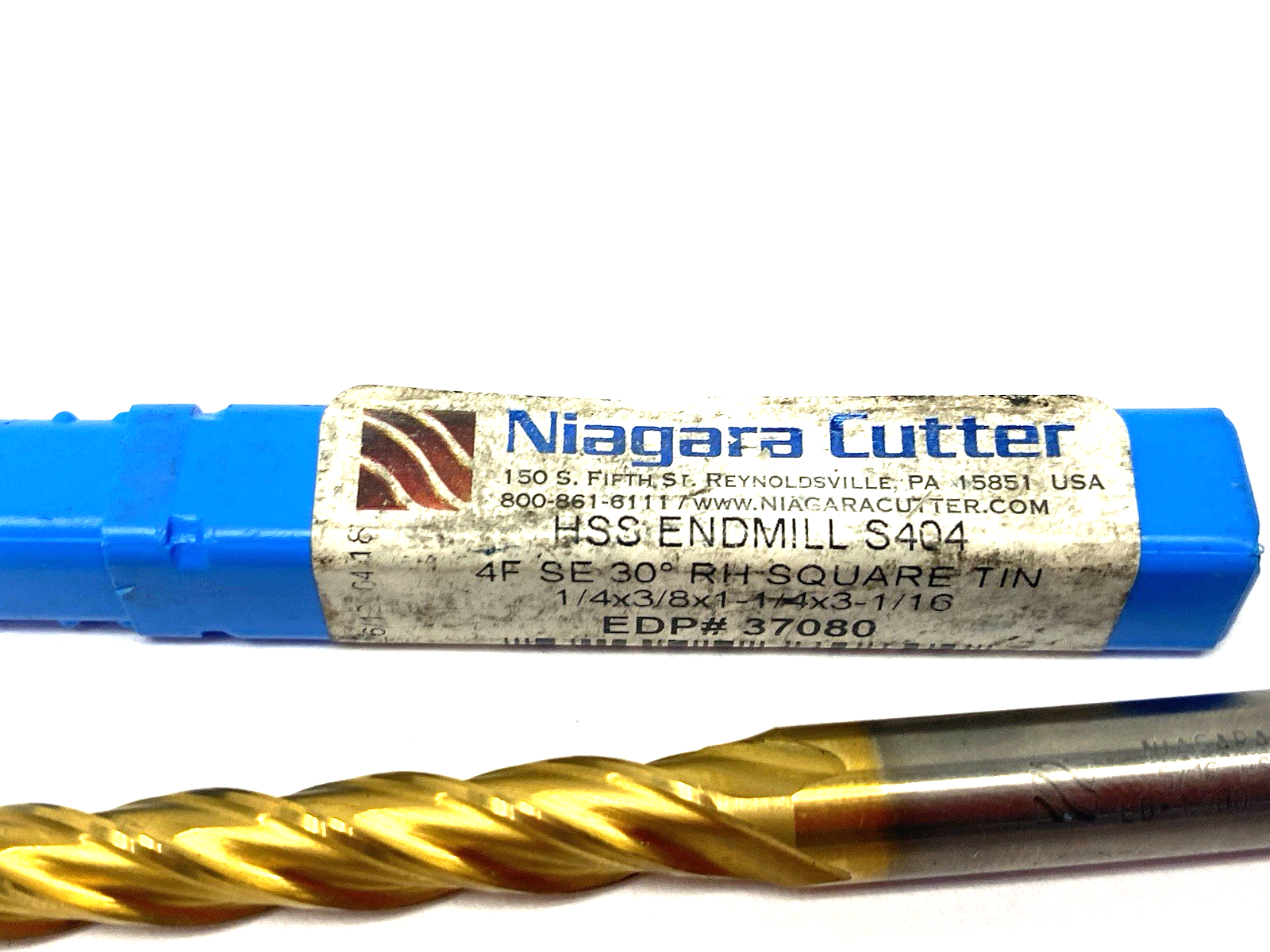 37080 | Niagara Cutter Square End Mill 4-Flute SE 30° 1/4 x 3/8 x 1-1/4 x 3-1/16 - New – Open box - Maverick Industrial Sales