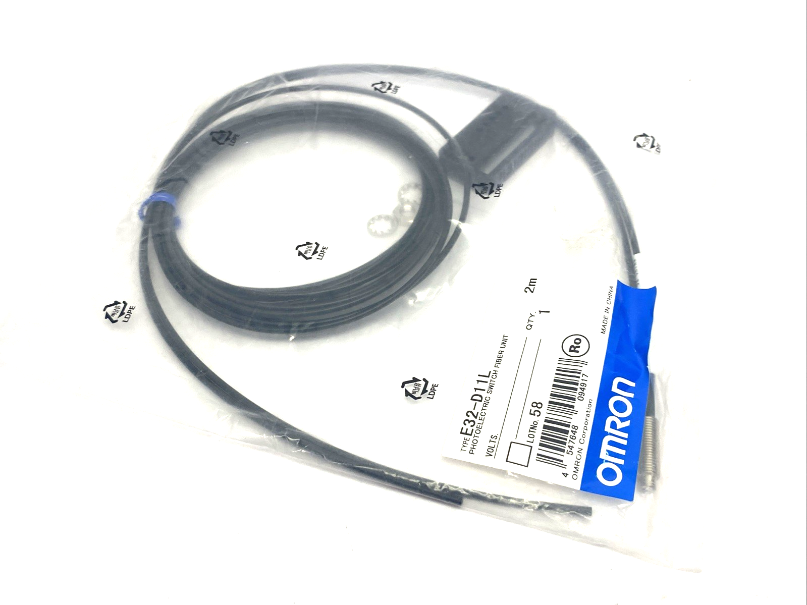 E32-D11L 2M | Omron Fiber Optic Diffuse-Reflective Sensor Unit 2m Cable - New - Maverick Industrial Sales