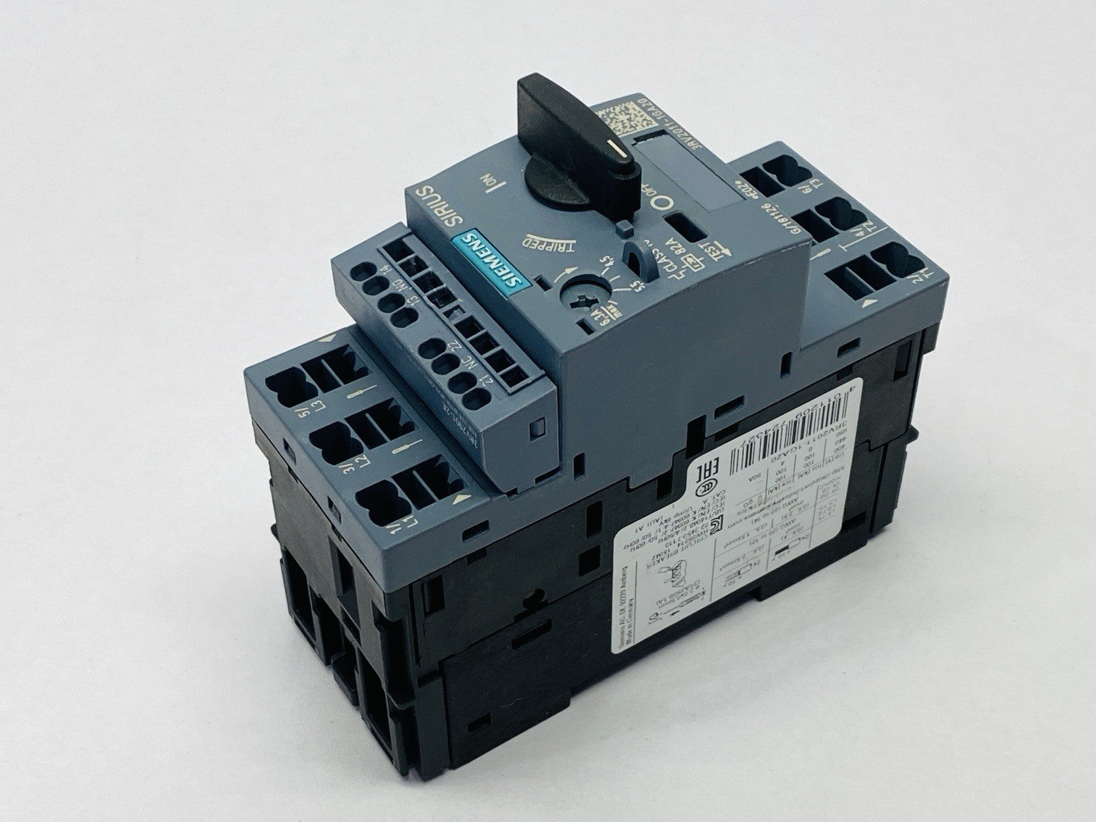 Siemens 3RV2011-1GA20 SIRIUS Motor Protector Circuit Breaker 4.5-6.3A - Maverick Industrial Sales