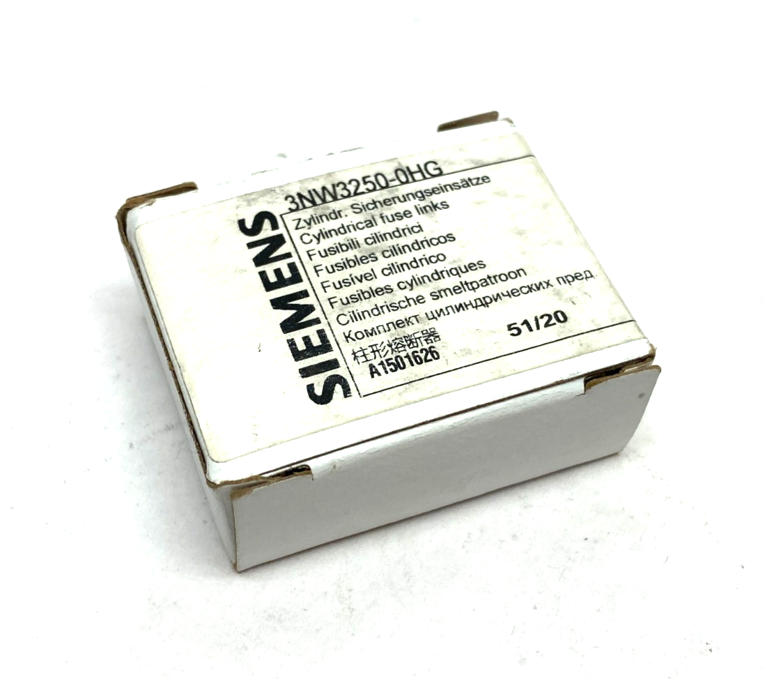 Siemens 3NW3250-0HG SENTRON Cylindrical Fuse, Slow-Blow, 25A, BOX OF 10 - Maverick Industrial Sales