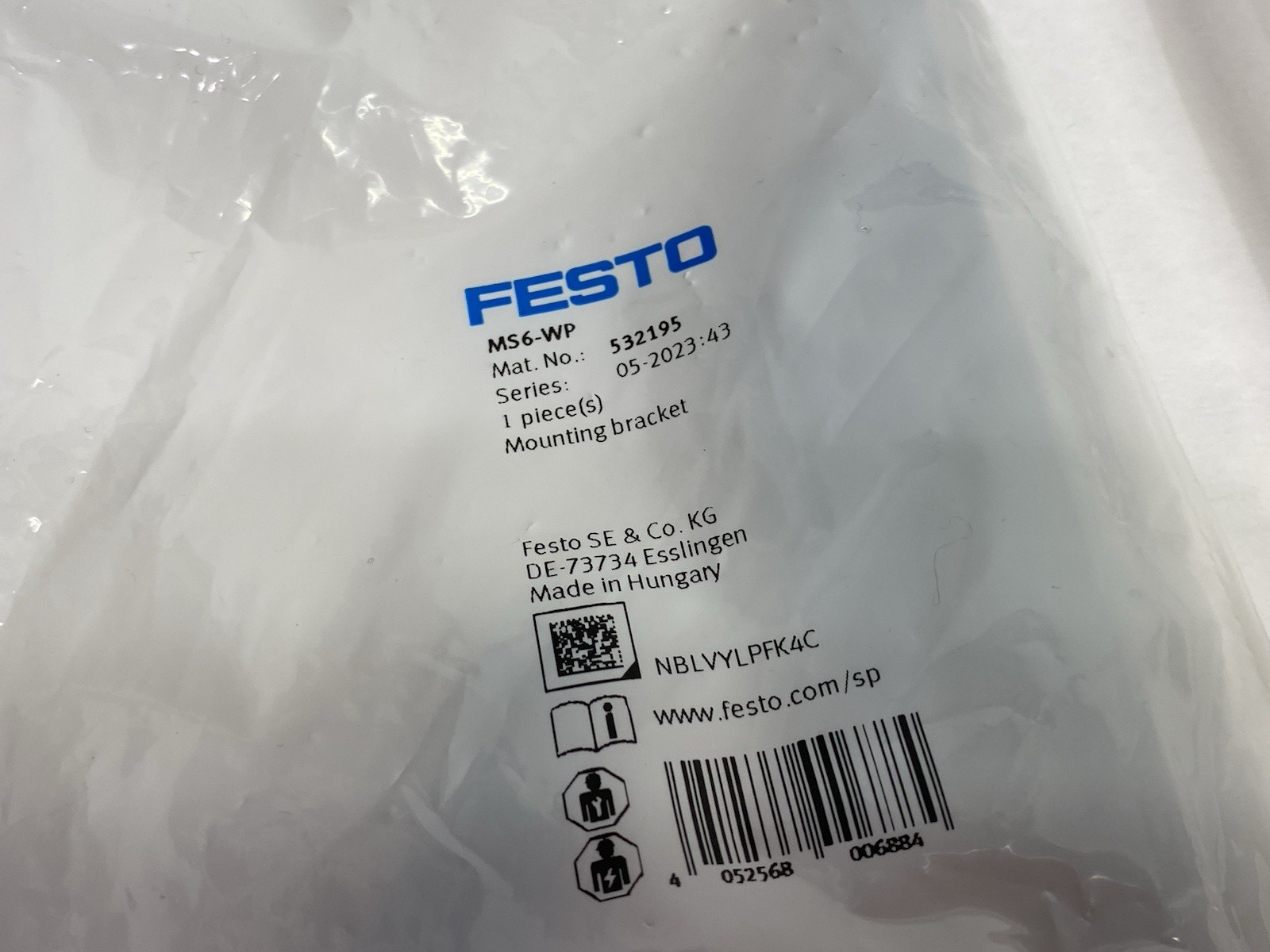 Festo MS6-WP Mounting Bracket Module Connector 532195 LOT OF 2 - Maverick Industrial Sales