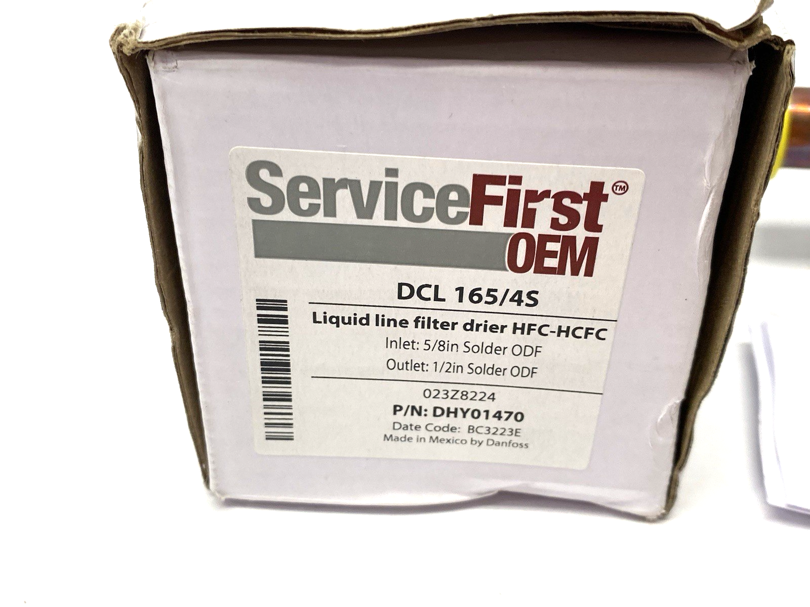 DHY01470 | Trane ServiceFirst Liquid Line Drier 16 CU. IN. DCL165/4S Solder Ends - New – Open box - Maverick Industrial Sales