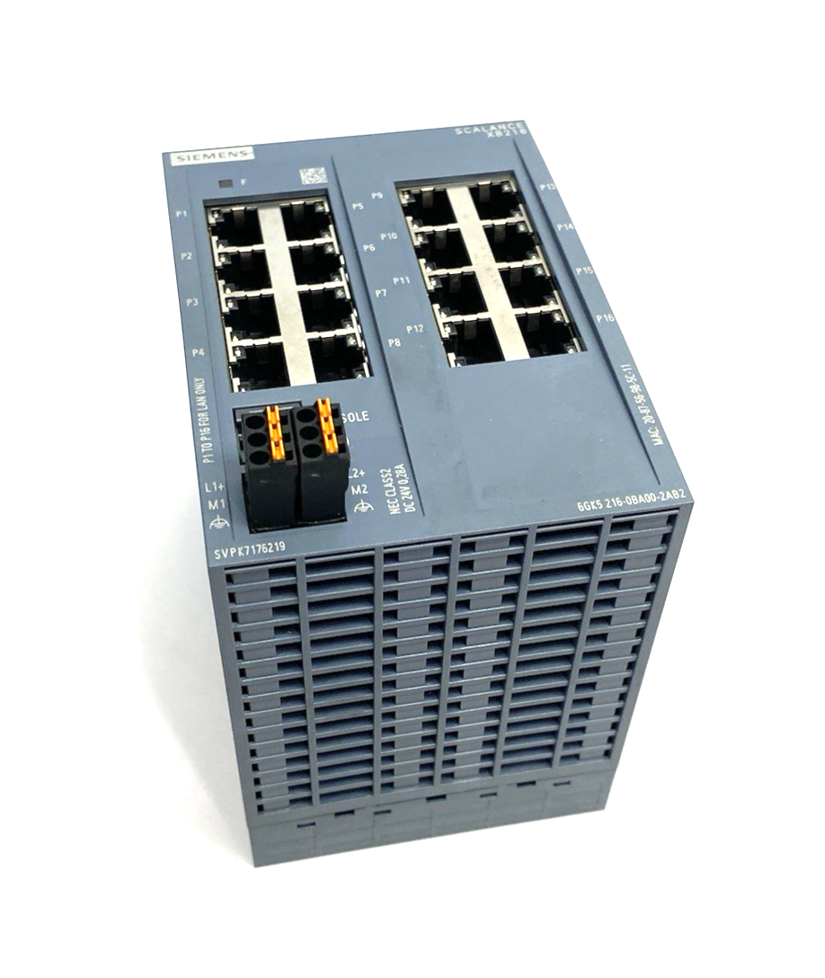 6GK5216-0BA00-2AB2 | Siemens 6GK5 216-0BA00-2AB2 SCALANCE XB216 Managed Layer 2 IE Switch, 16X 10/100 - Used - Maverick Industrial Sales