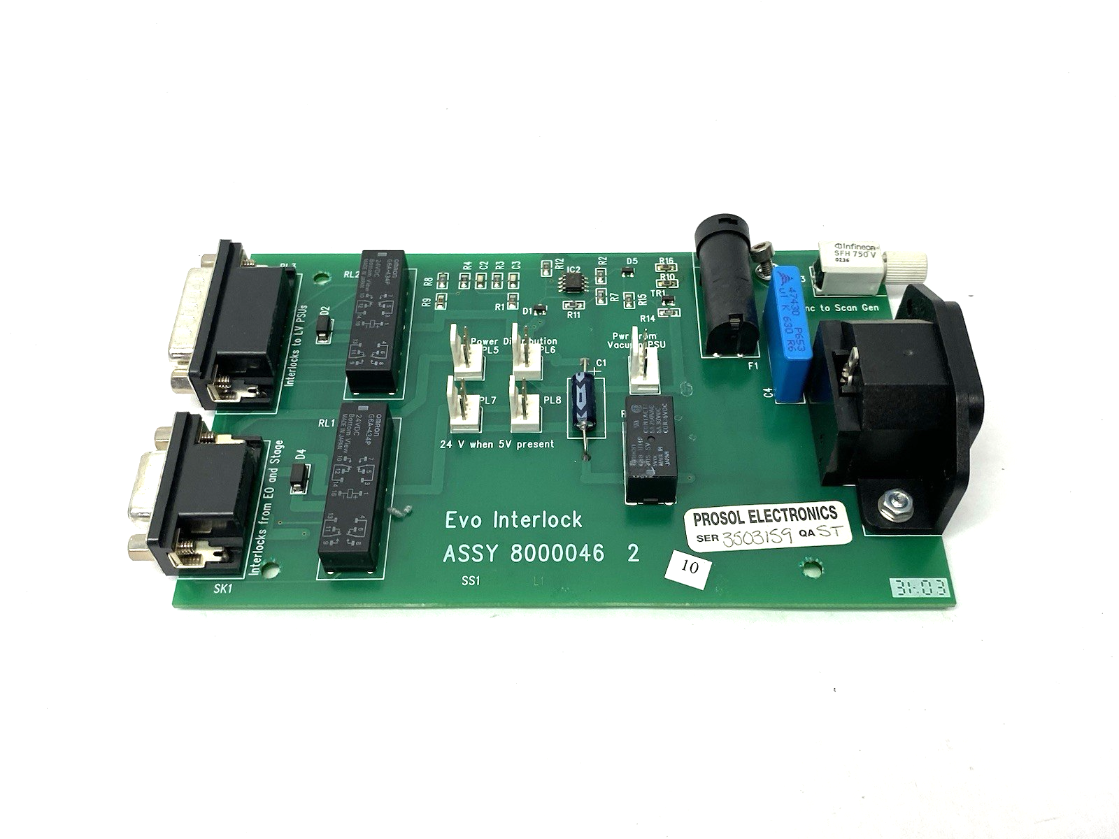 Evo Interlock ASSY 8000046 2 Vacuum Power Control Card, 3503159 Prosol - Maverick Industrial Sales