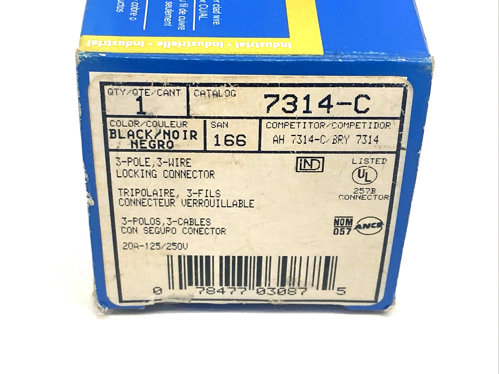 Leviton 7314-C Locking Connector, 3-Pole 3-Wire 20A 125/250V #18-10 AWG - Maverick Industrial Sales