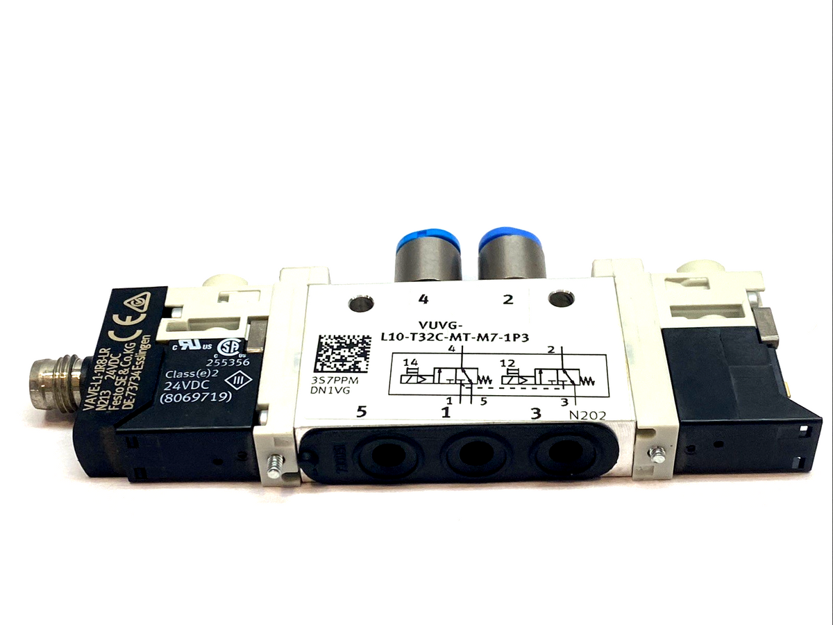 VUVG-L10-T32C-MT-M7-1P3 | Festo Solenoid Valve Closed 24V 574356 No Right Sub Base - Used - Maverick Industrial Sales