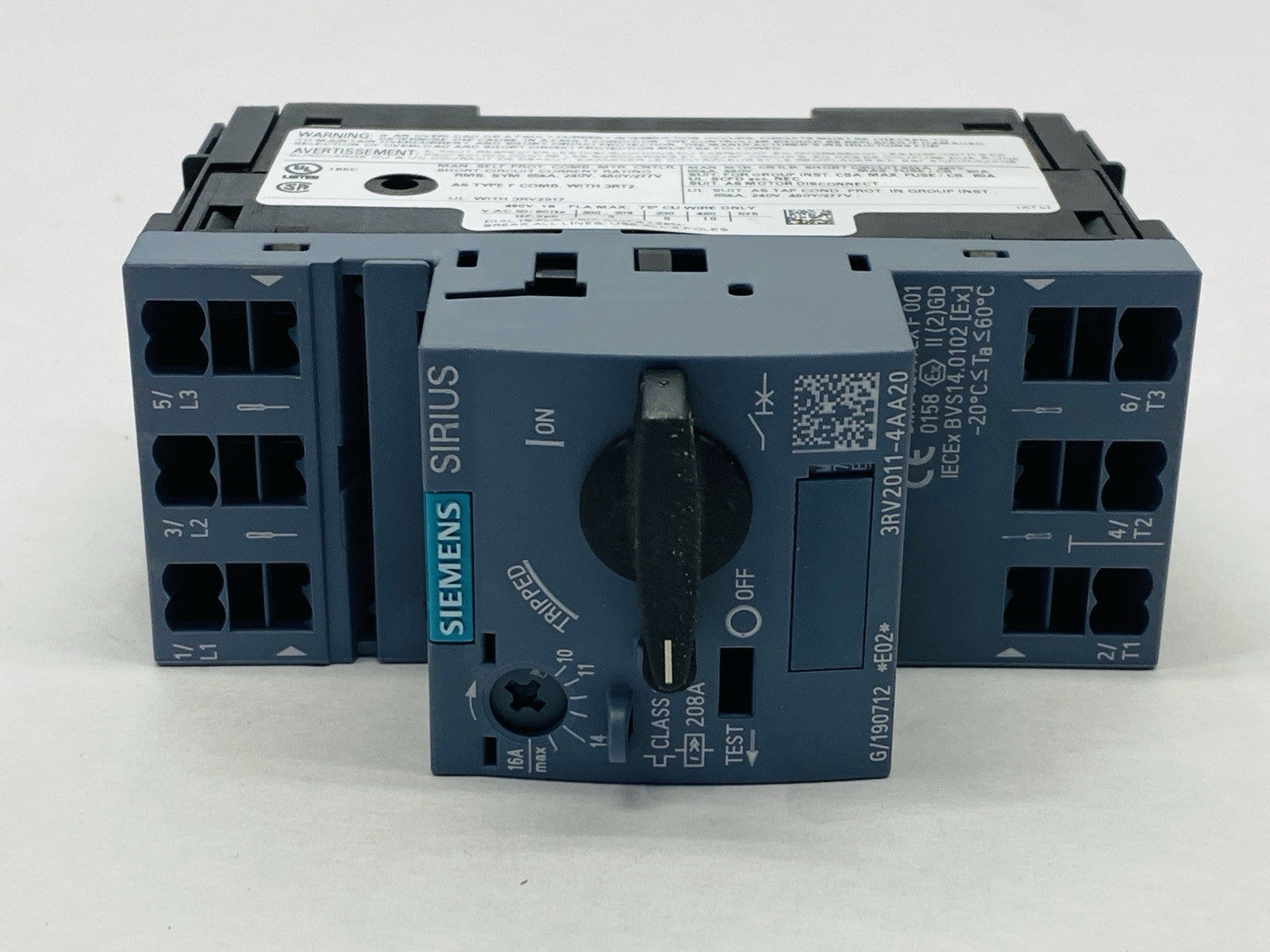 Siemens 3RV2011-4AA20 SIRIUS Motor Protector Circuit Breaker 10-16A 690V - Maverick Industrial Sales