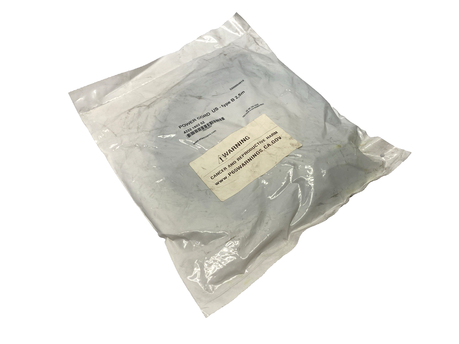 4222 1802 02 | Atlas Copco Power Cable Type B 2.5m - New - Maverick Industrial Sales