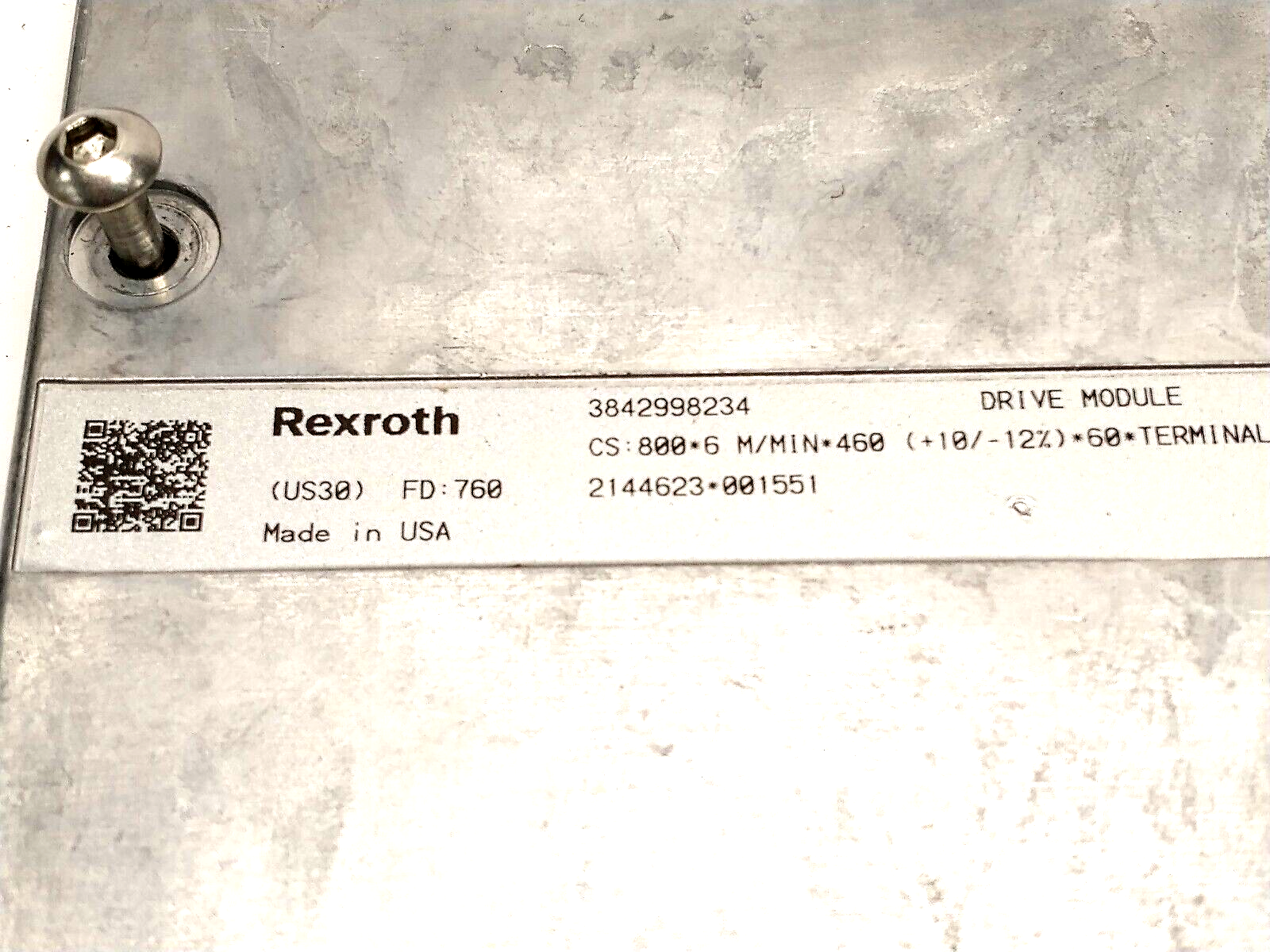 Bosch Rexroth 3842546723 AS 2/C Drive Unit Cover Plate Right Elements TS 2 VPLUS - Used - Maverick Industrial Sales