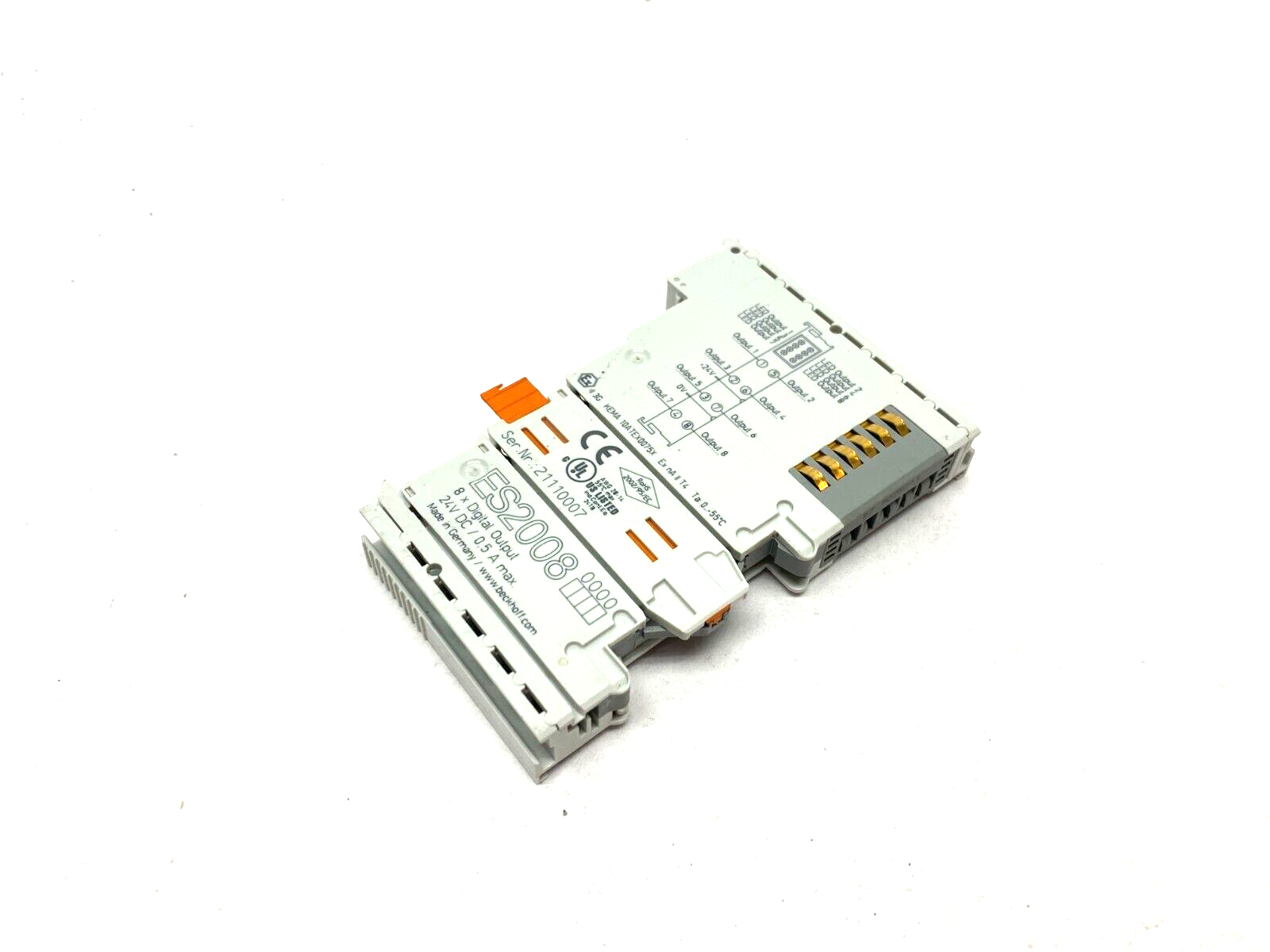 ES2008 | Beckhoff EtherCAT Terminal 8 Channel Digital Output NO FEED IN TERMINAL - Used - Maverick Industrial Sales