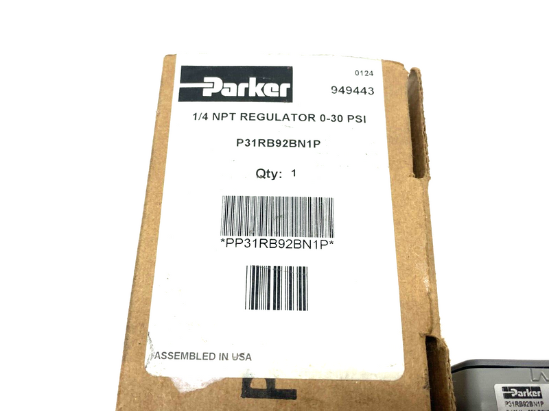 Parker P31RB92BN1P Modular Pneumatic Regulator 1/4" NPT 0-30psi w/ Gauge - Maverick Industrial Sales