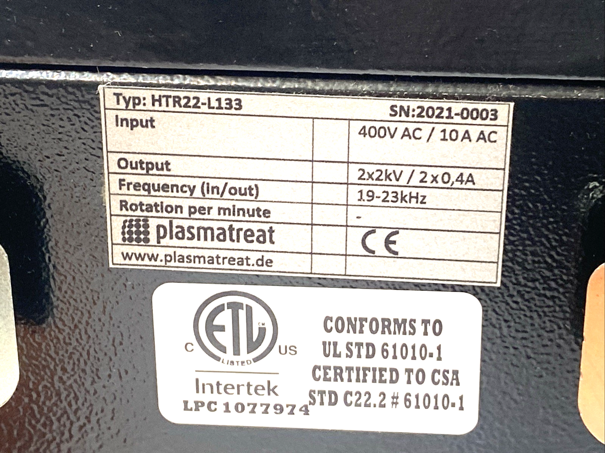 HTR22-L133 | Plasmatreat High Voltage Plasma Transformer w/ Festo MSN1G-24V - Used - Maverick Industrial Sales