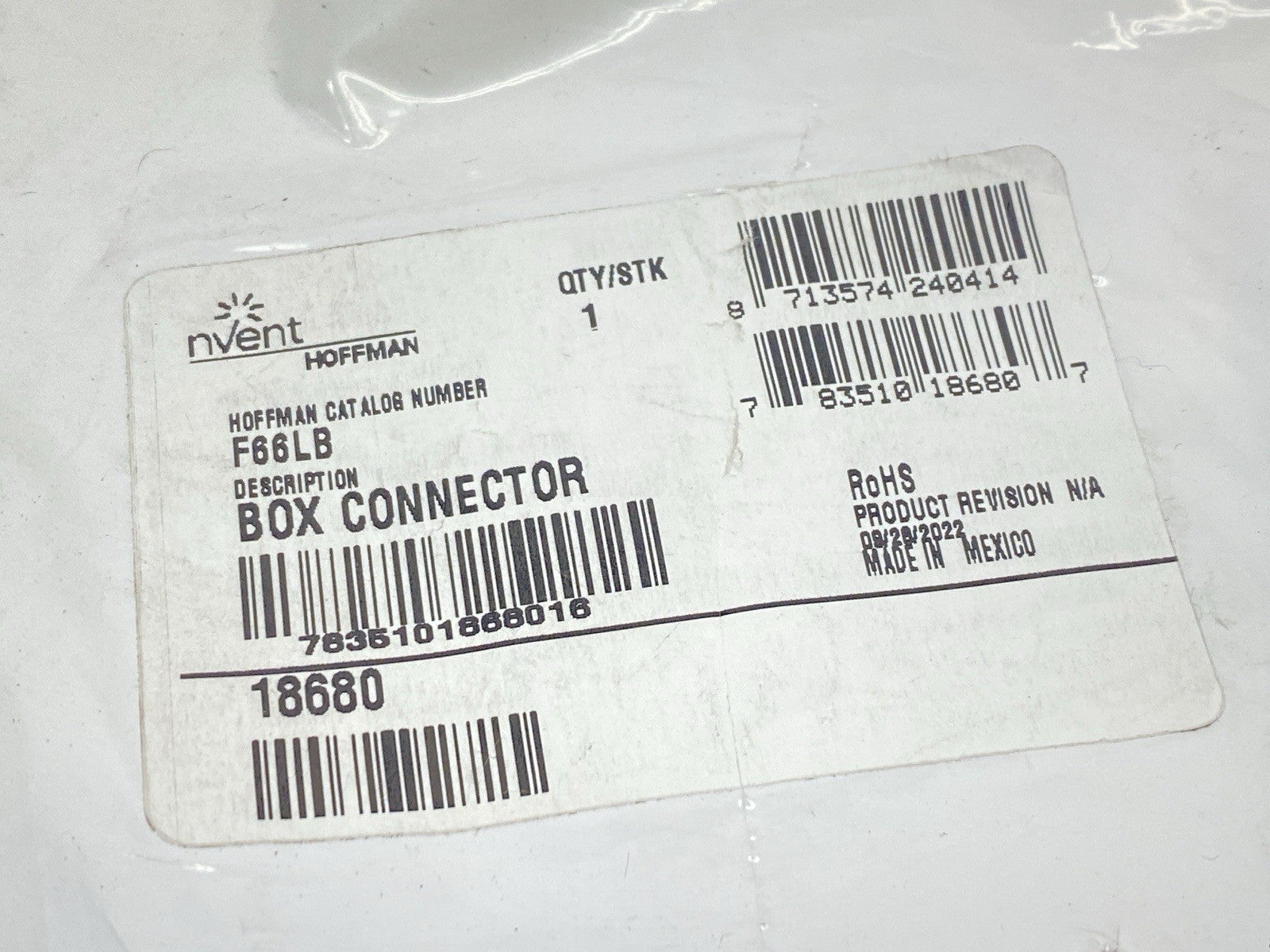 Hoffman F66LB Box Connector Lay-in 6.00 x 6.00" Gray Steel 18680 - Maverick Industrial Sales