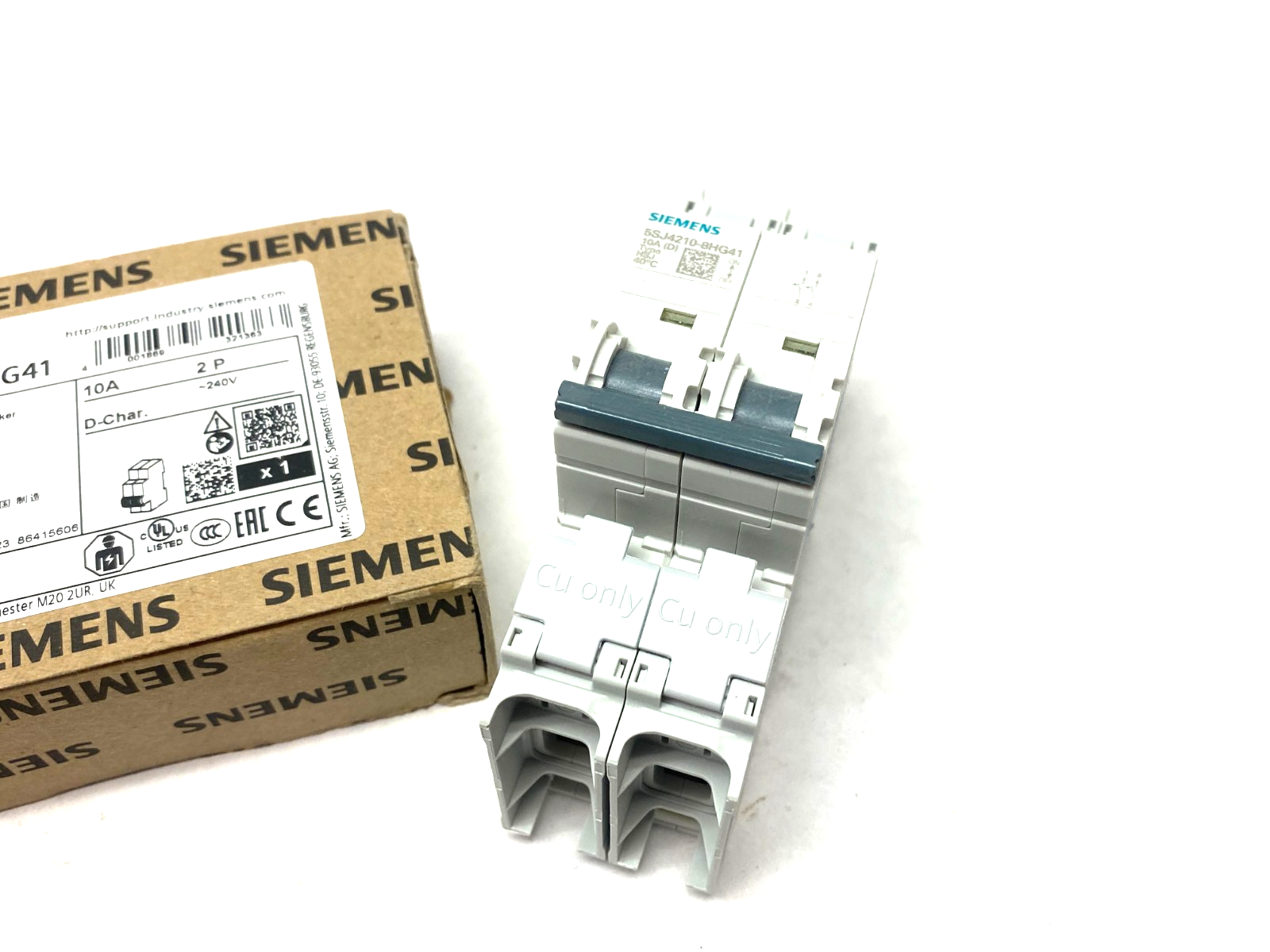 Siemens 5SJ4210-8HG41 Miniature Circuit Breaker 2-Pole 10A D-Char. - Maverick Industrial Sales