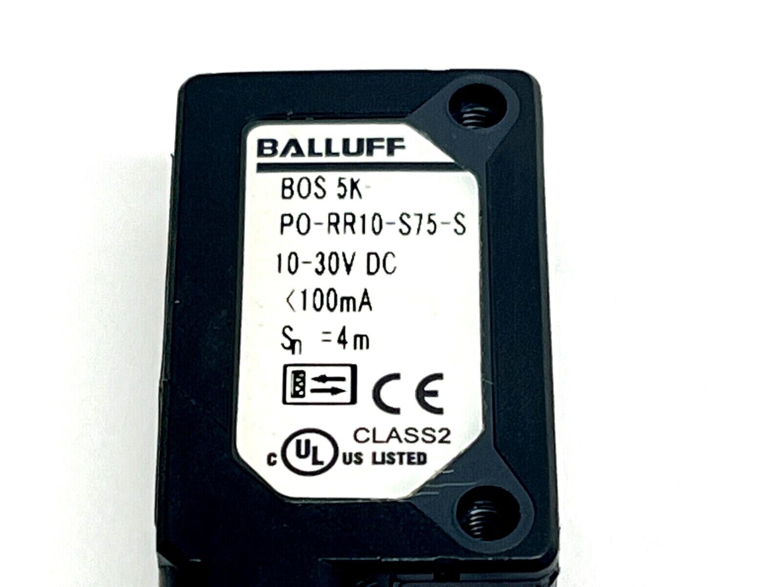 Balluff BOS0122 Retroreflective Sensor 100mA 10-30VDC BOS 5K-PO-RR10-S75-S - Maverick Industrial Sales