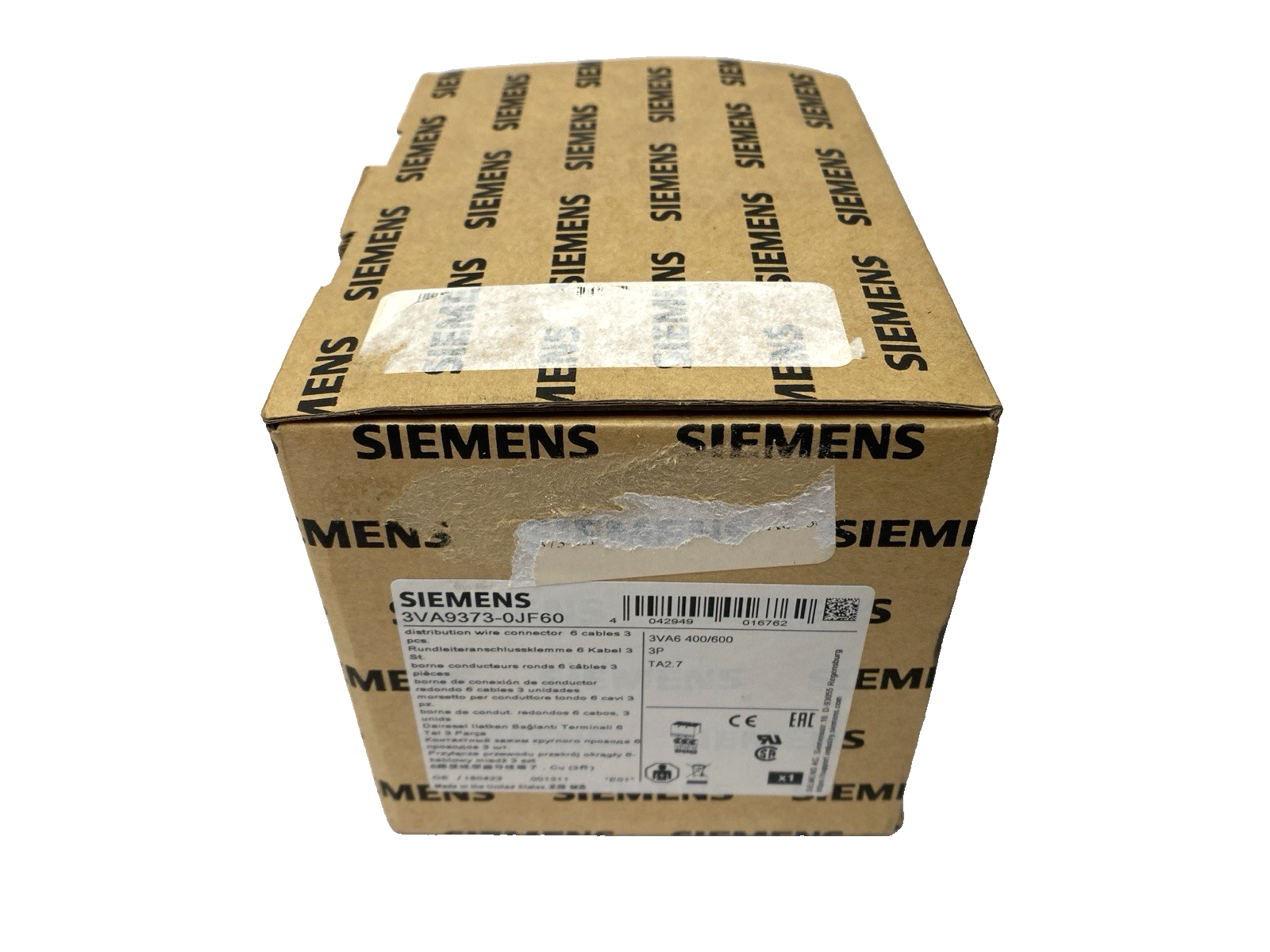 Siemens 3VA9373-0JF60 Distribution Wire Connector for 6 Cables 3 Pcs - Maverick Industrial Sales
