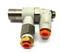 SMC ASP430F-U02-07-X352 Speed Control w/ Check Valve, 1/4" Tube to 1/4" G Thread - Maverick Industrial Sales