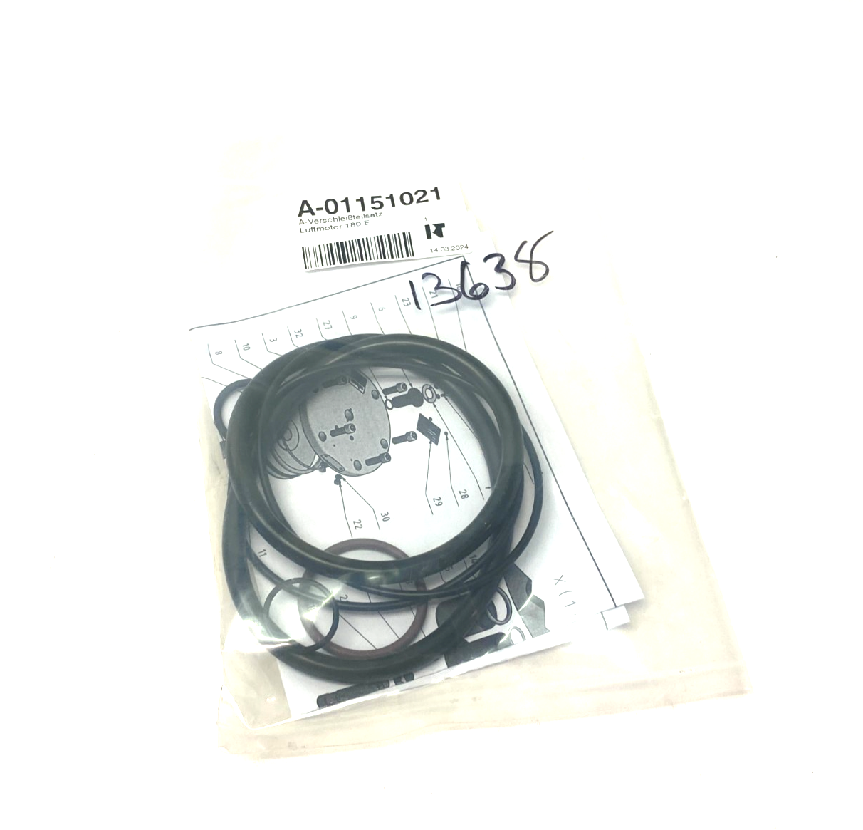Reinhardt-Technik A-011510121 Air Motor Seal/Wear Replacement Kit 180 E - Maverick Industrial Sales