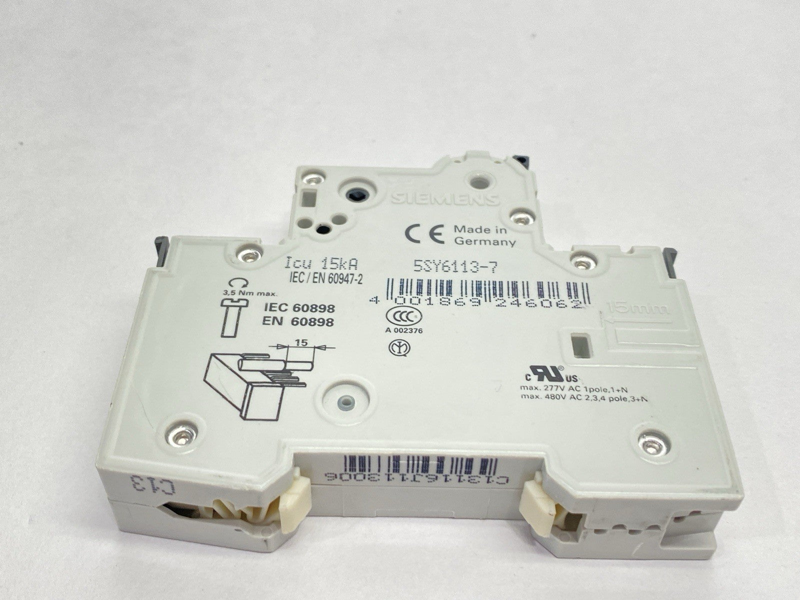 Siemens 5SY6113-7 Miniature Circuit Breaker MCB C13 1-Pole 13A 230/400V - Maverick Industrial Sales